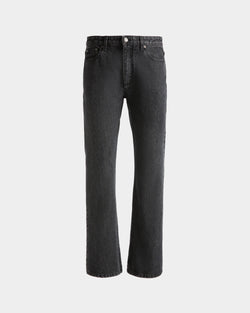 Flared Denim Pants In Grey Cotton