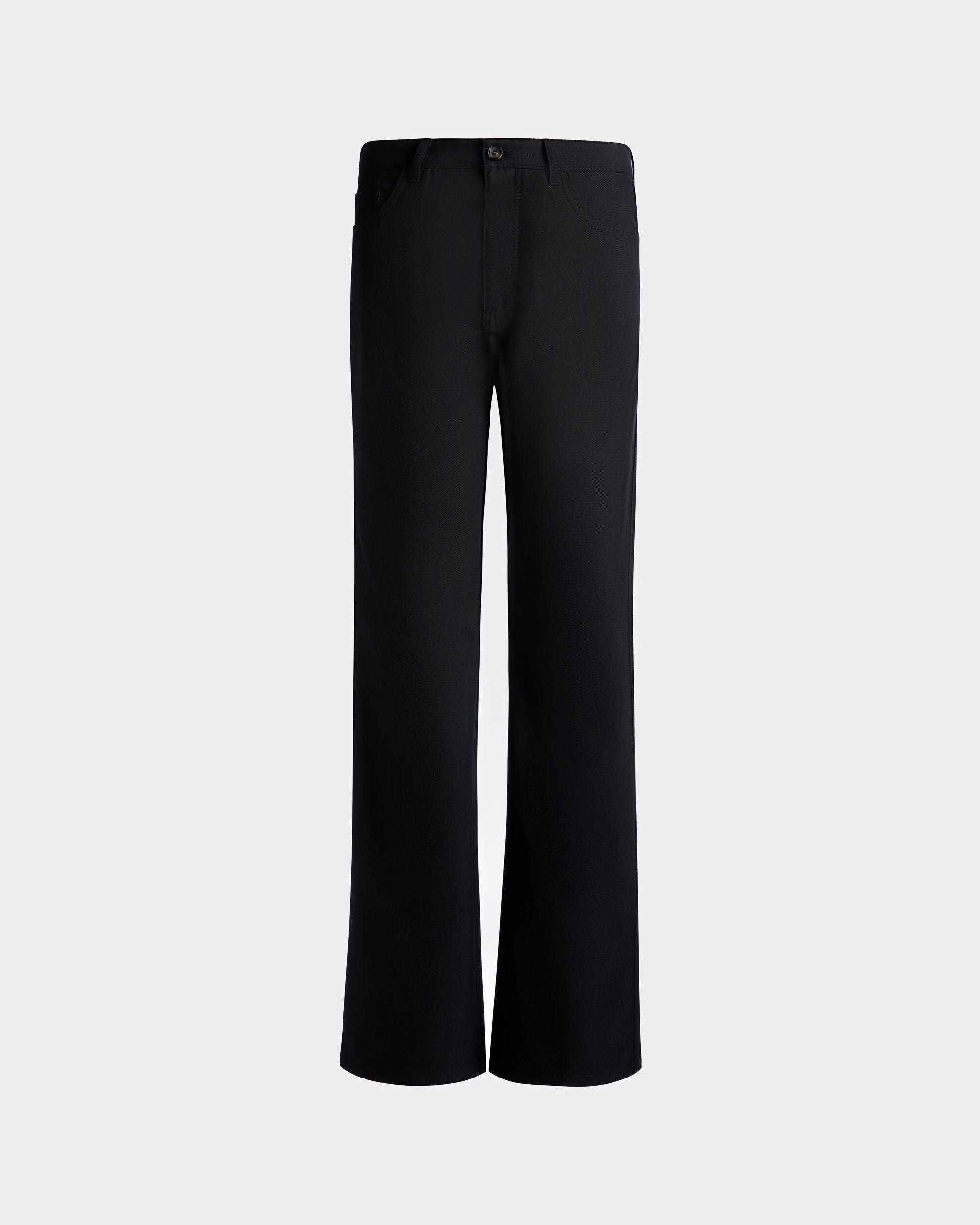 Bally Global - Pants in Navy Blue Wool Blend - Blue