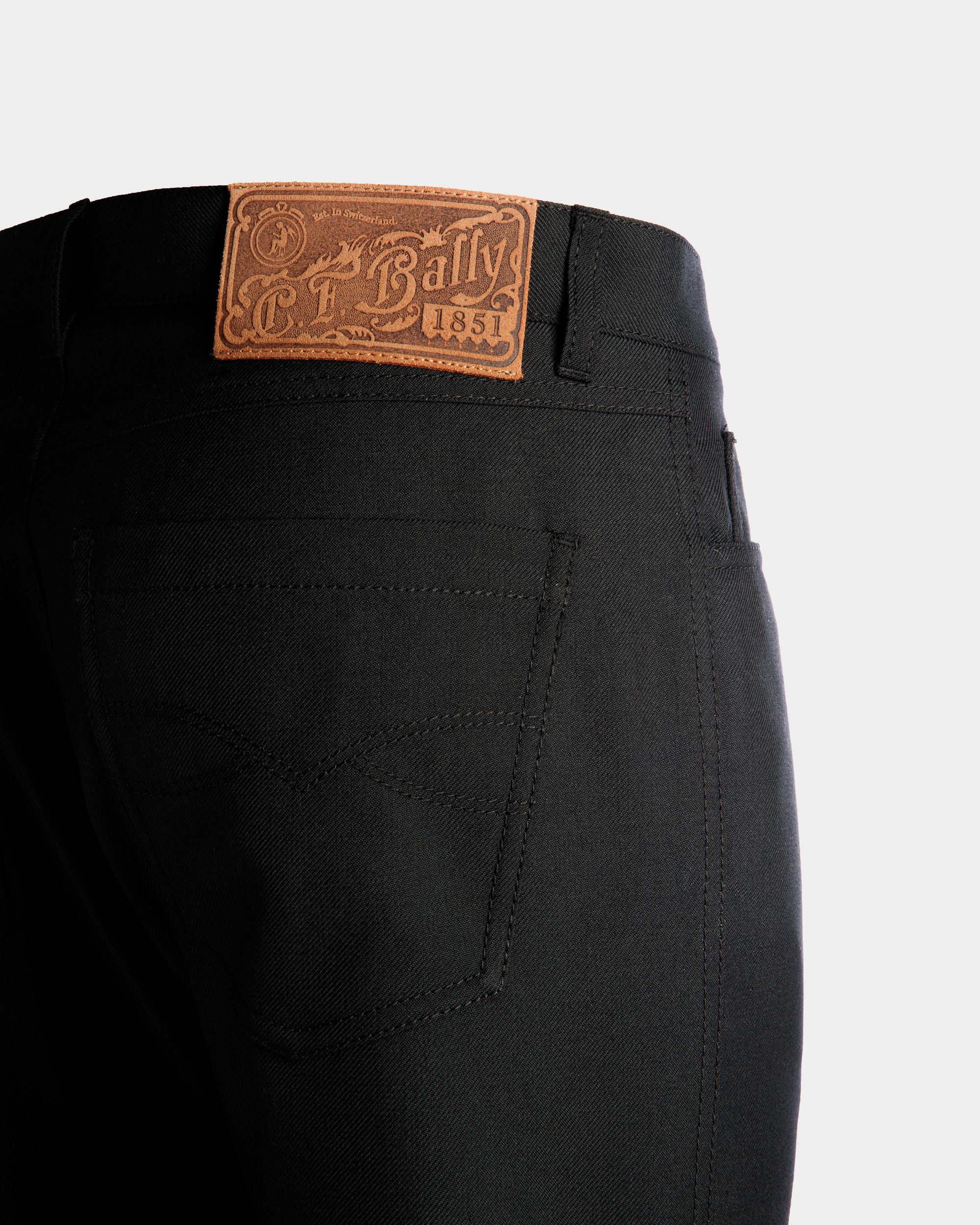 Bally Global - Trousers In Black Wool and Polyester - Black