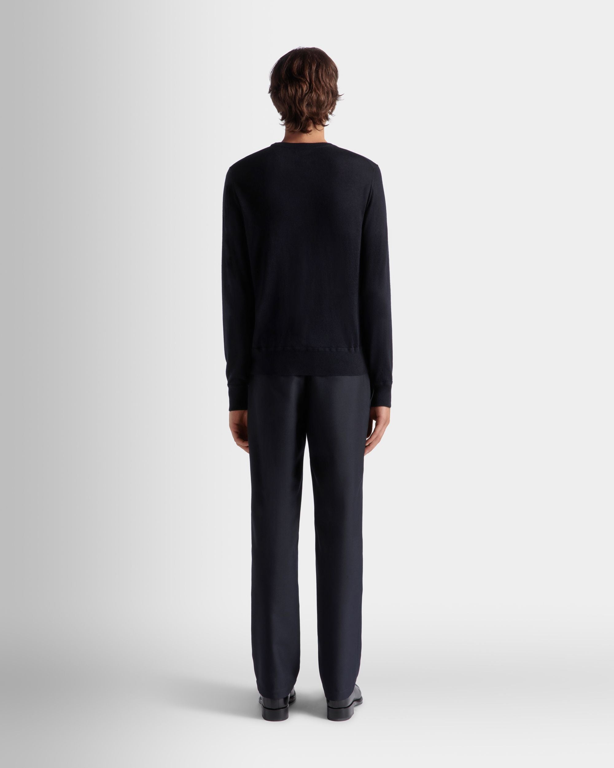 Bally Global - Adrien Brody Travel Collection Chino Pants In Navy Blue Wool Blend - Blue