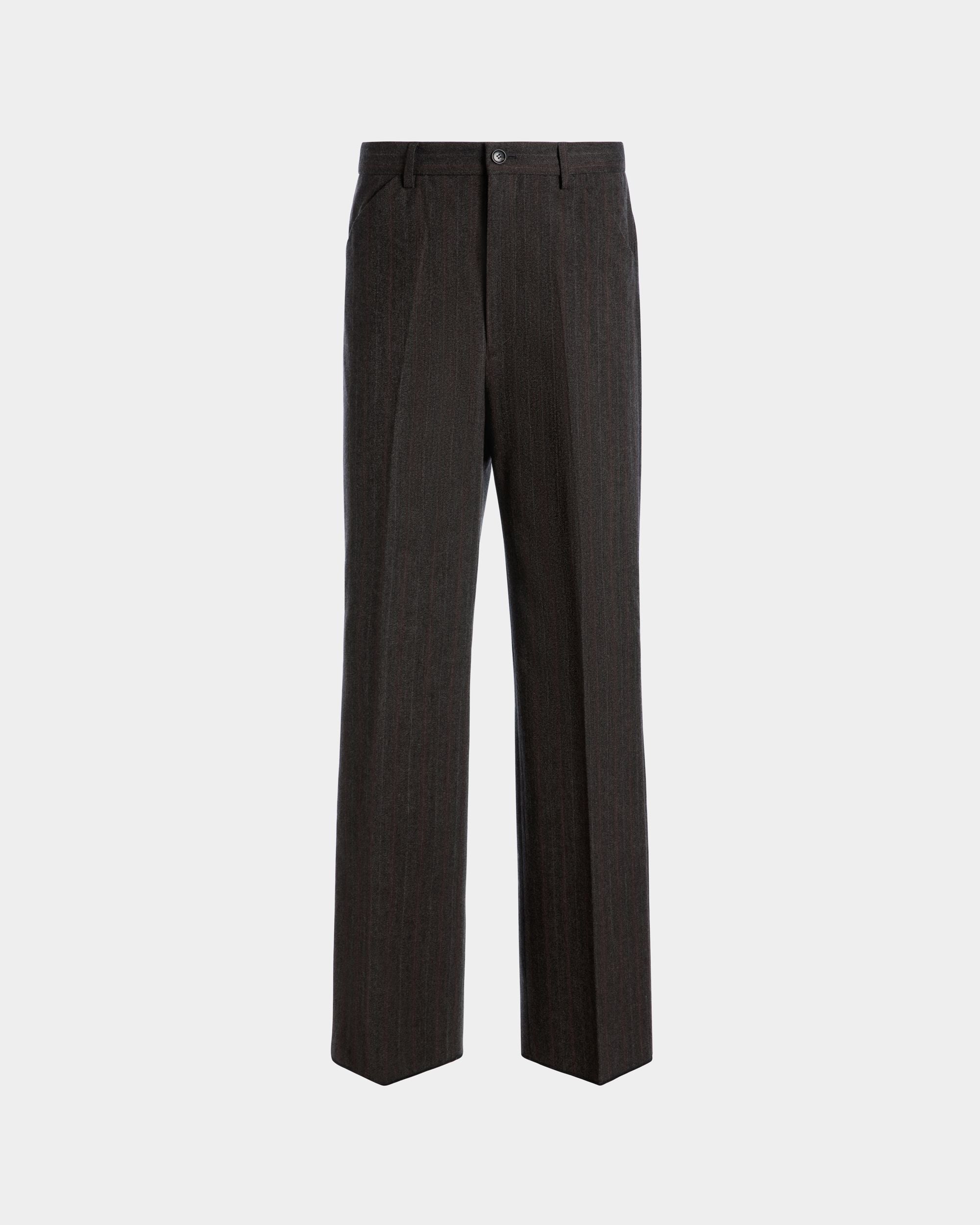 Bally Global - Tailored Pants With a Pinstripe Pattern in Grey Wool Blend - Grey