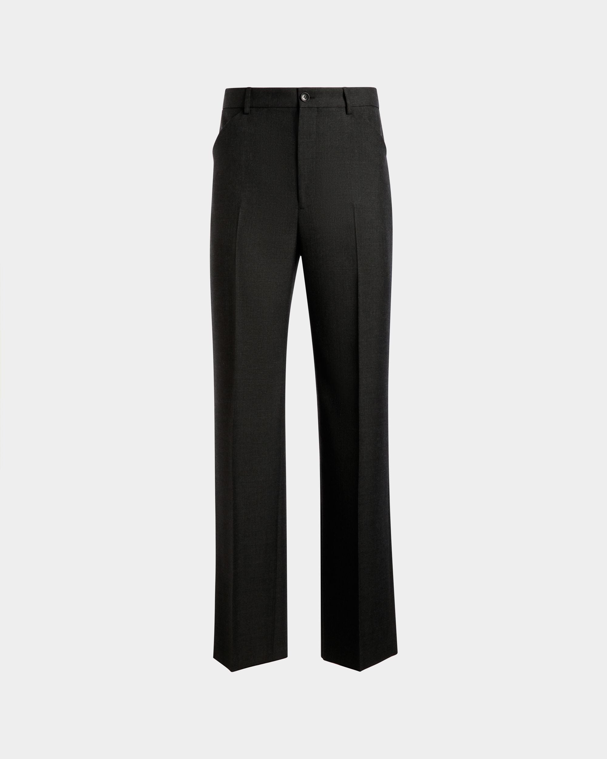 Bally Global - Pantalon En Laine Mélangée Gris Chiné - Gris