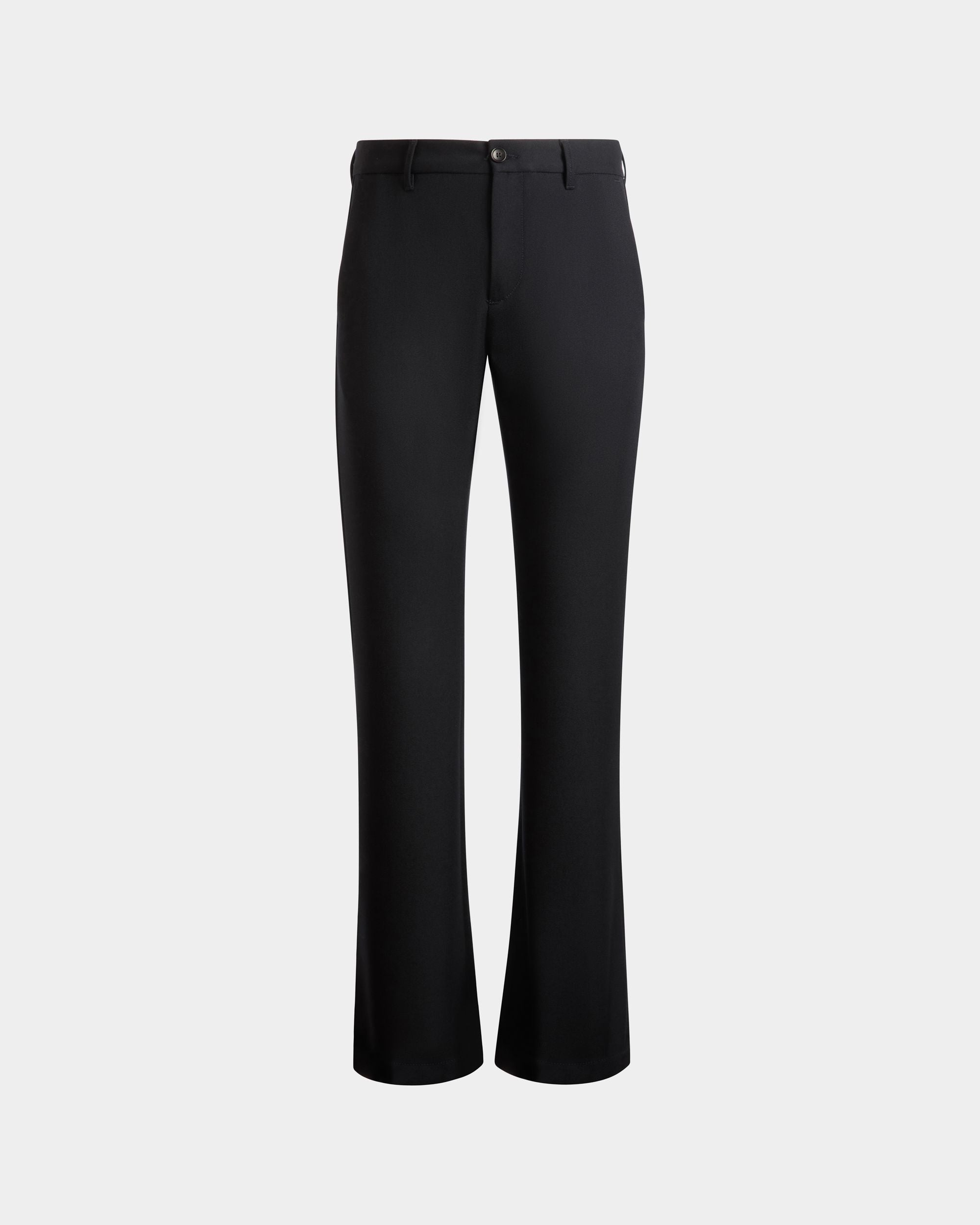 Bally Global - Flared Pants In Navy Blue Wool - Blue