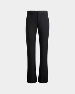 Flared Pants In Navy Blue Wool
