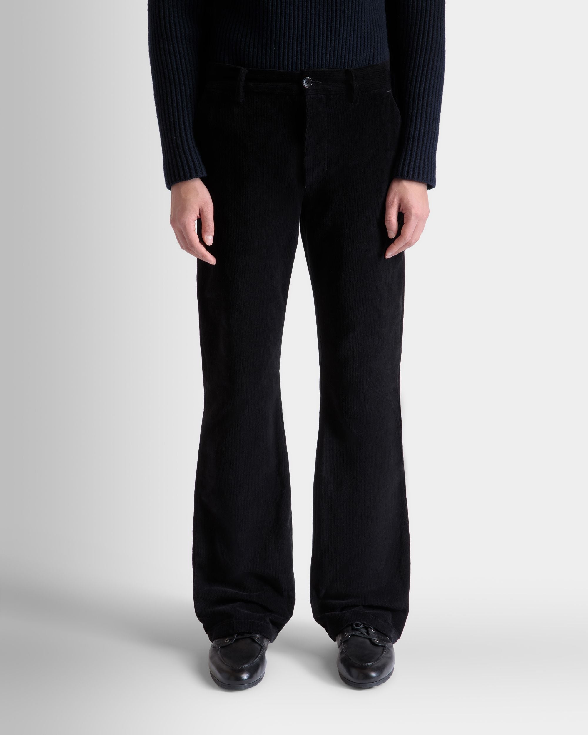 Bally Global - Flared Pants In Black Cotton Corduroy - Black