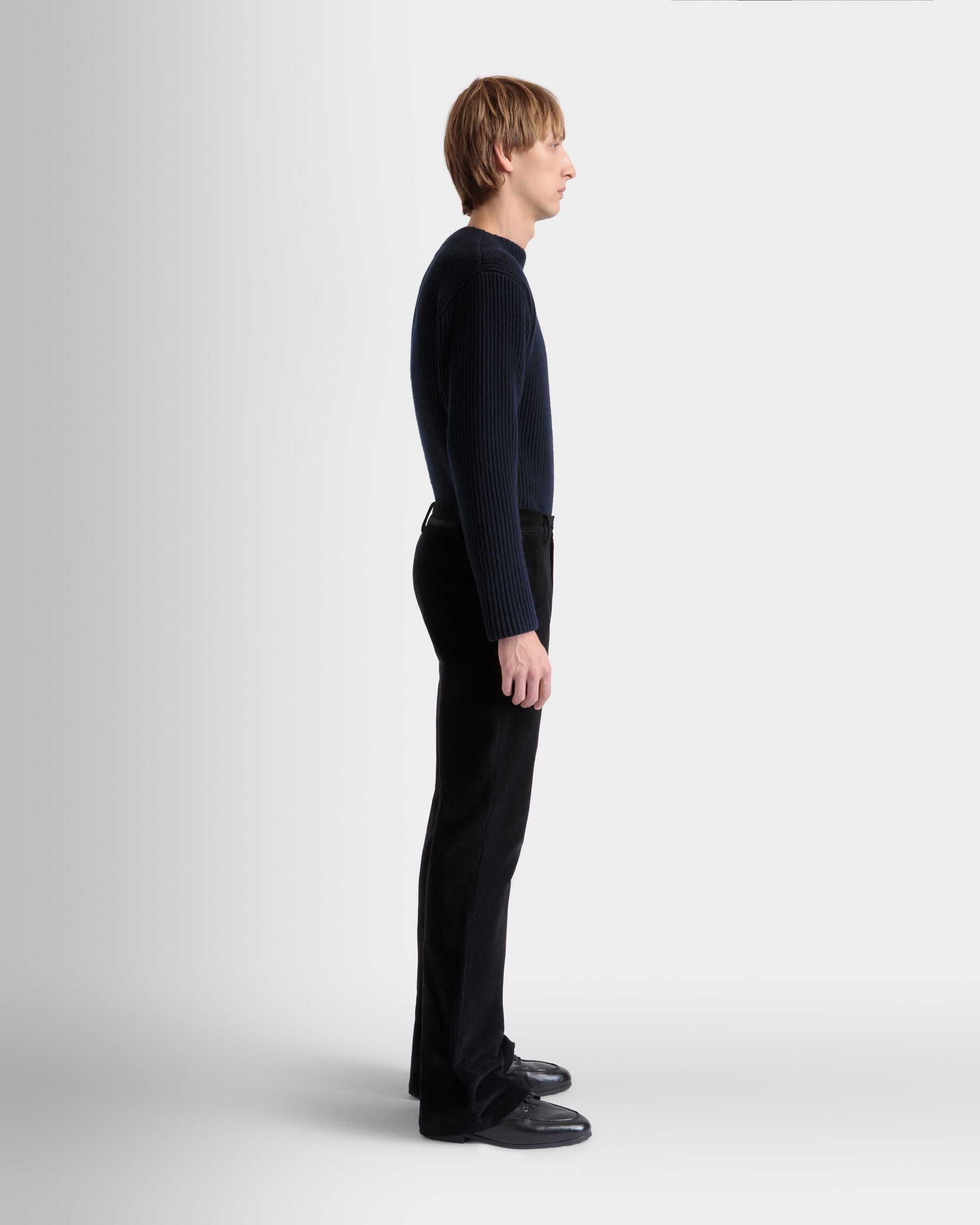 Bally Global - Flared Pants In Black Cotton Corduroy - Black