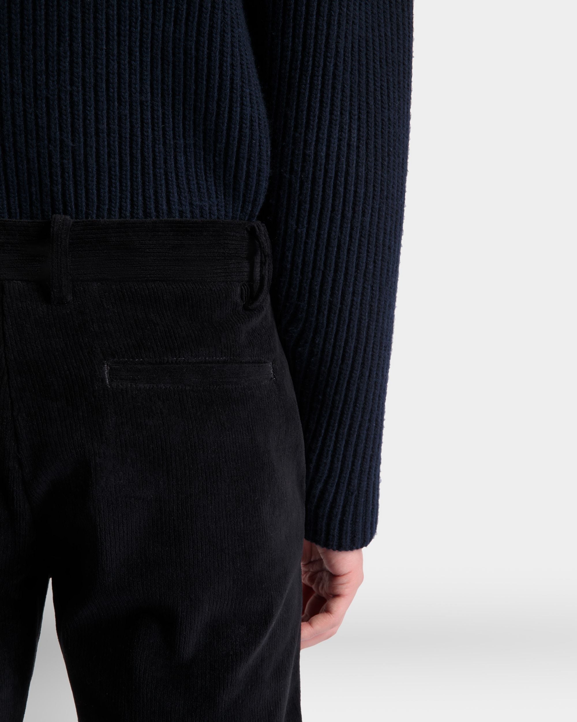 Bally Global - Flared Pants In Black Cotton Corduroy - Black