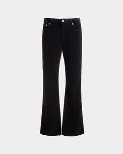 Denim Pants In Black Cotton Corduroy