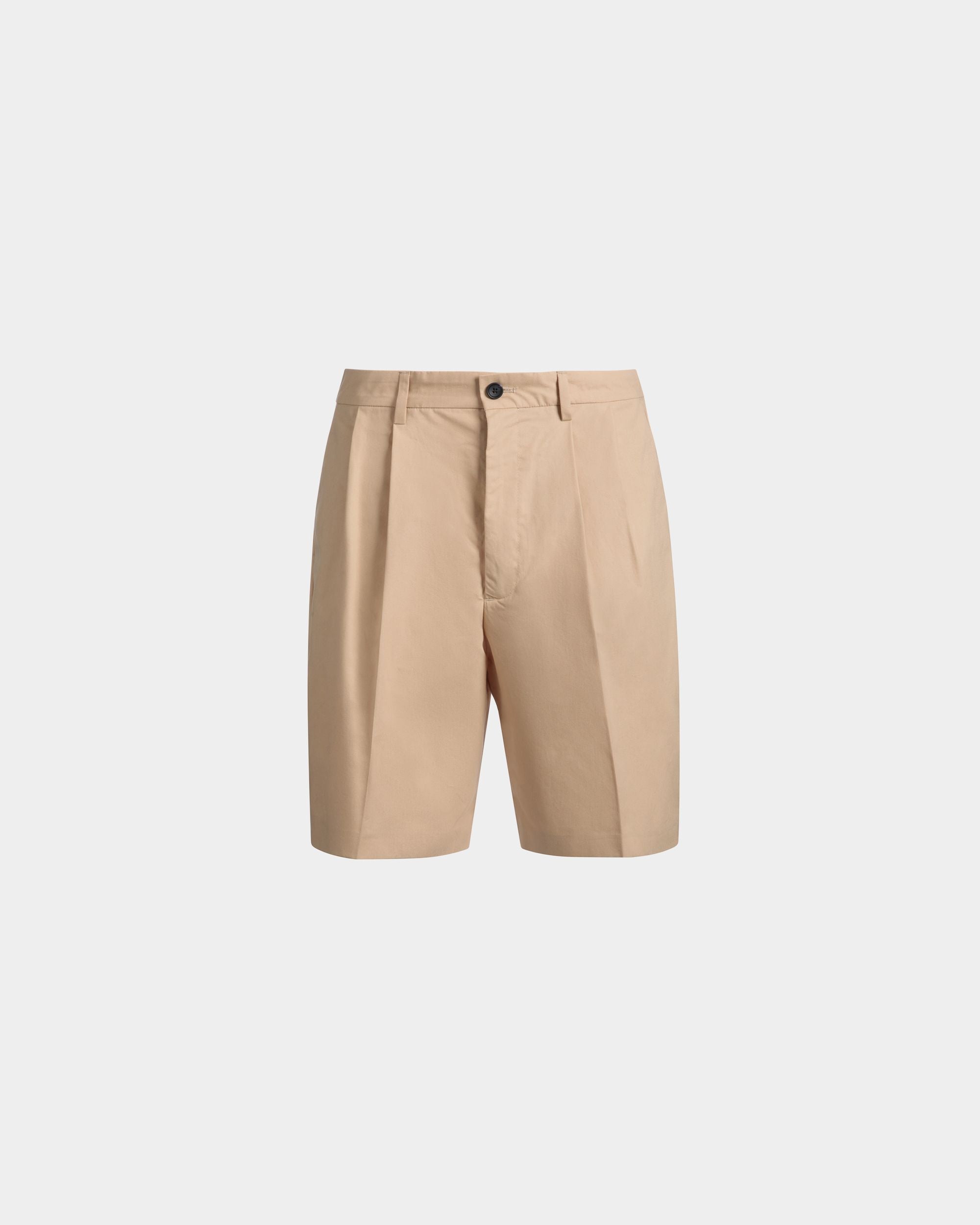Bally Global - Short Plissé En Coton Mélangé Cream - Beige