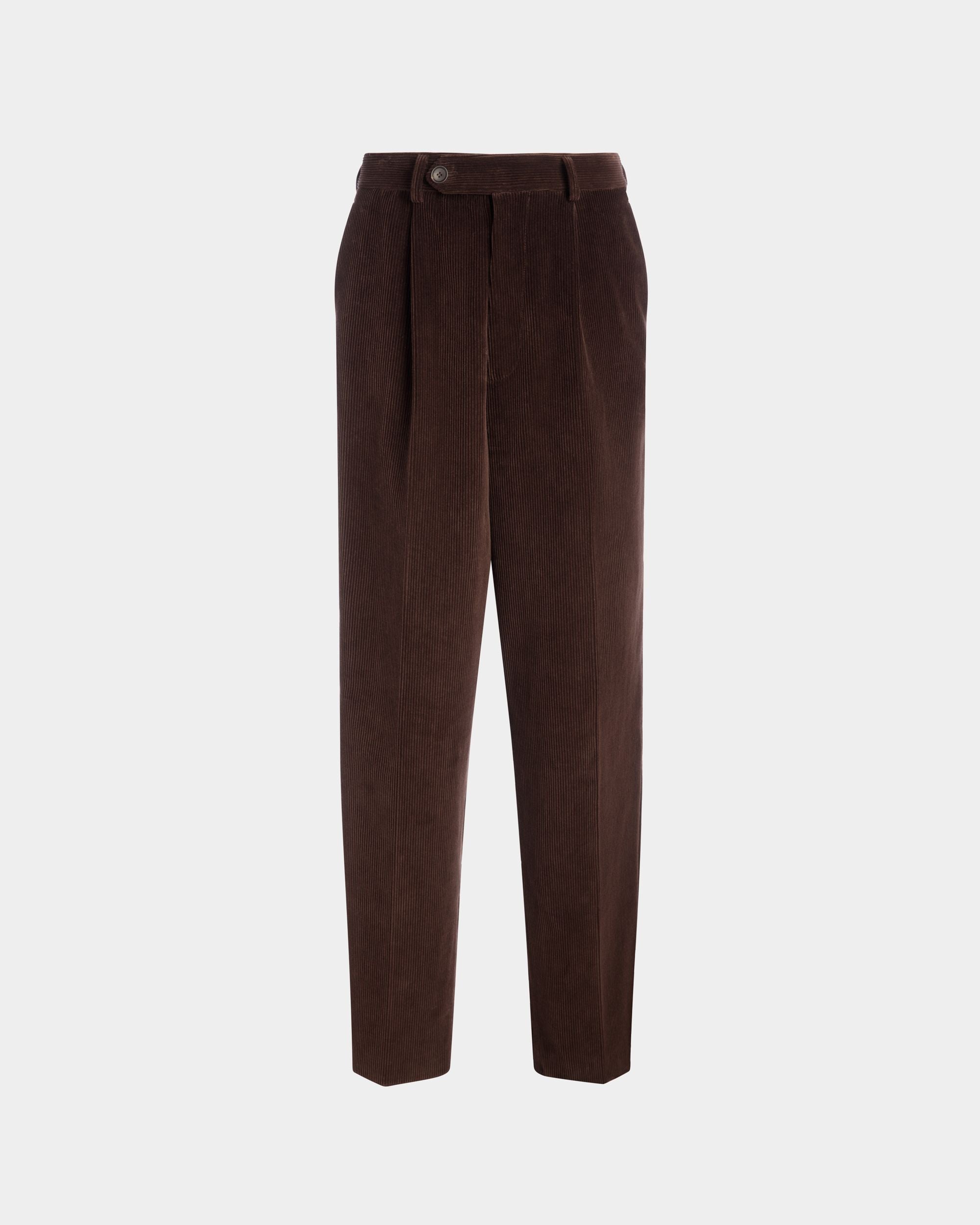 Bally Global - Winter Capsule Pleated Pants in Ebano Cotton Corduroy - Brown