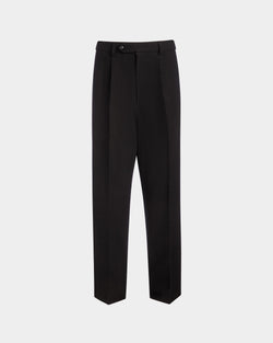 Winter Capsule Pleated Pants in a Black Wool Blend