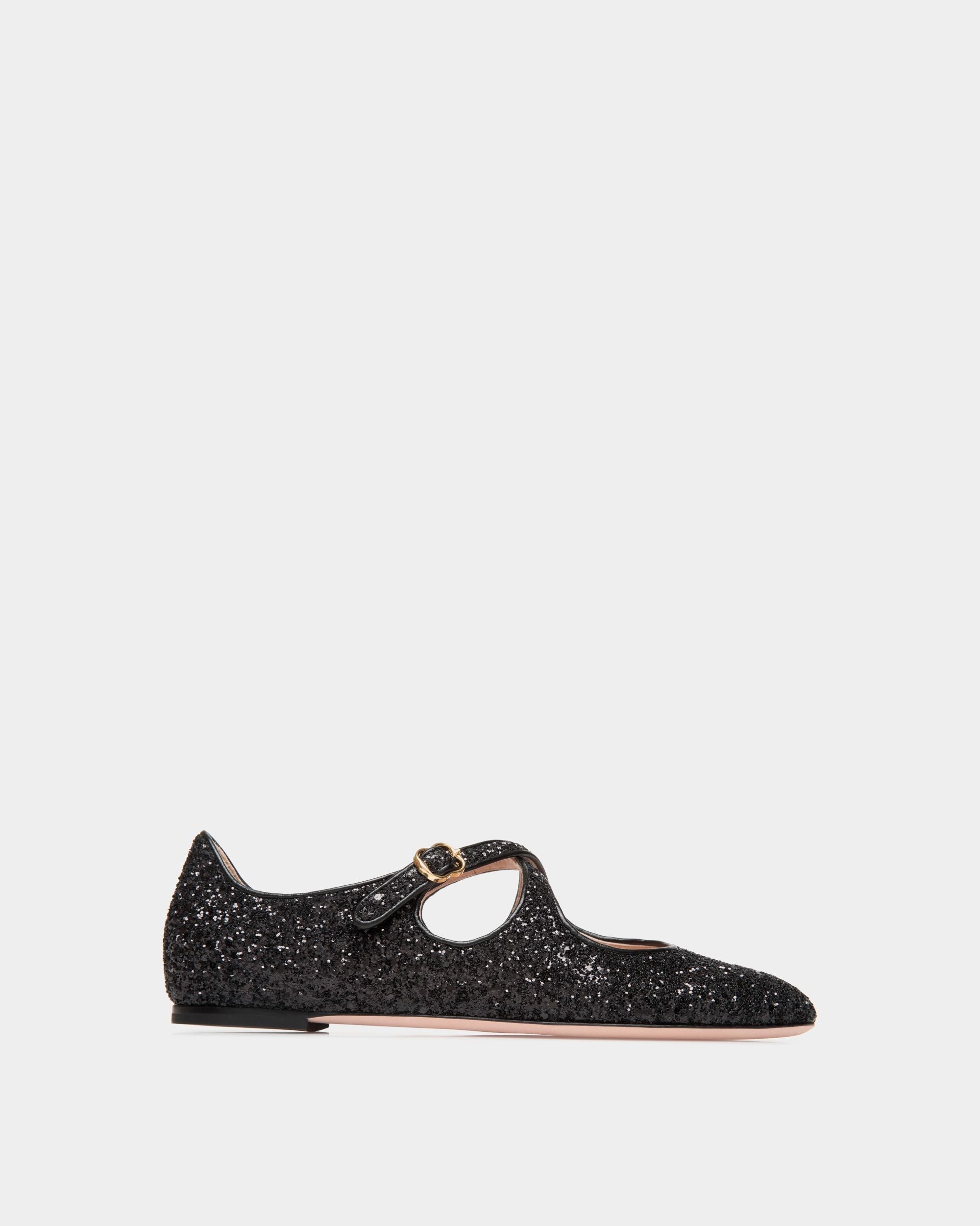 Bally Global - Ballyrina Flat in Black Glitter - Noir