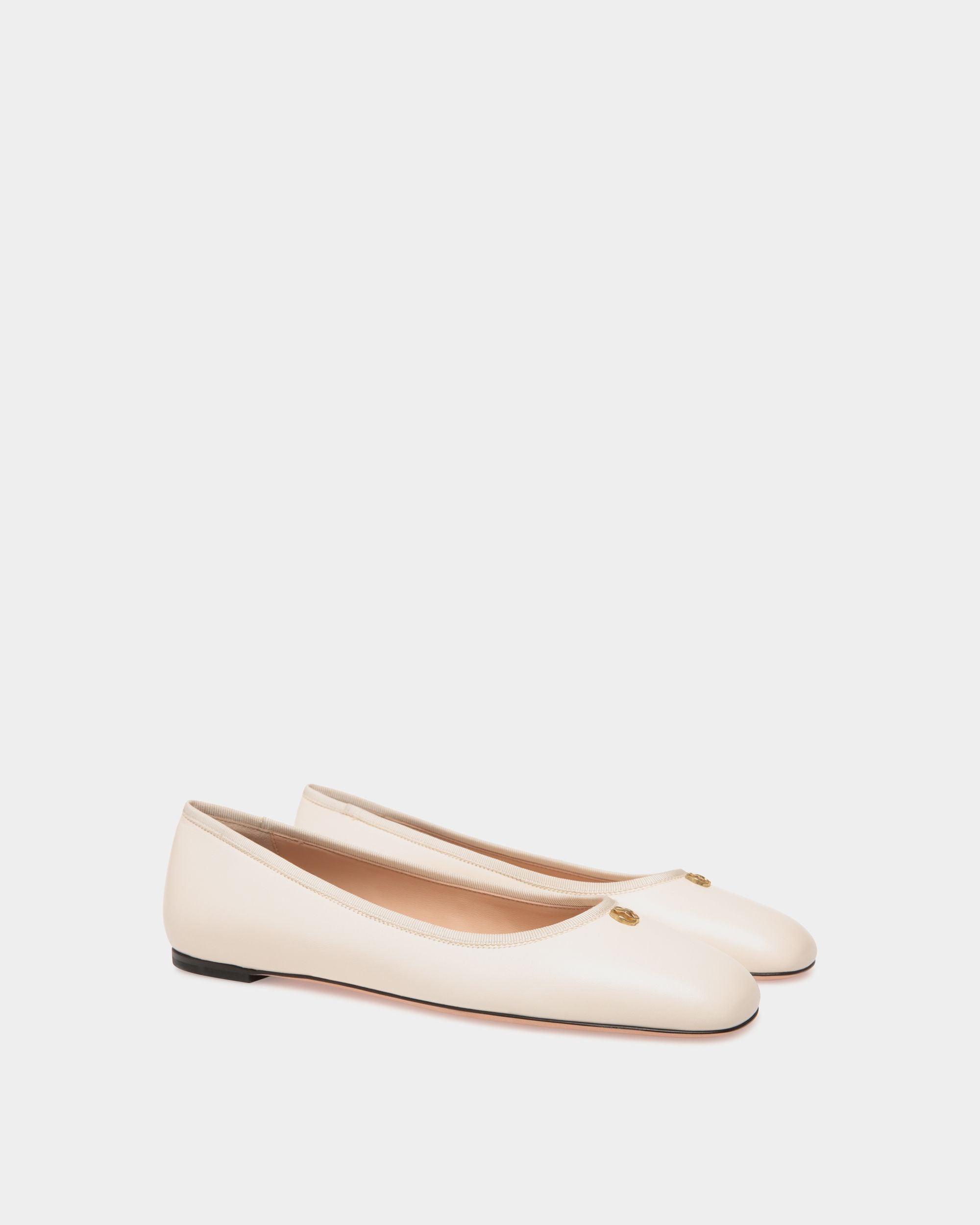 Bally Global - Ballyrina Flat In White Leather - White