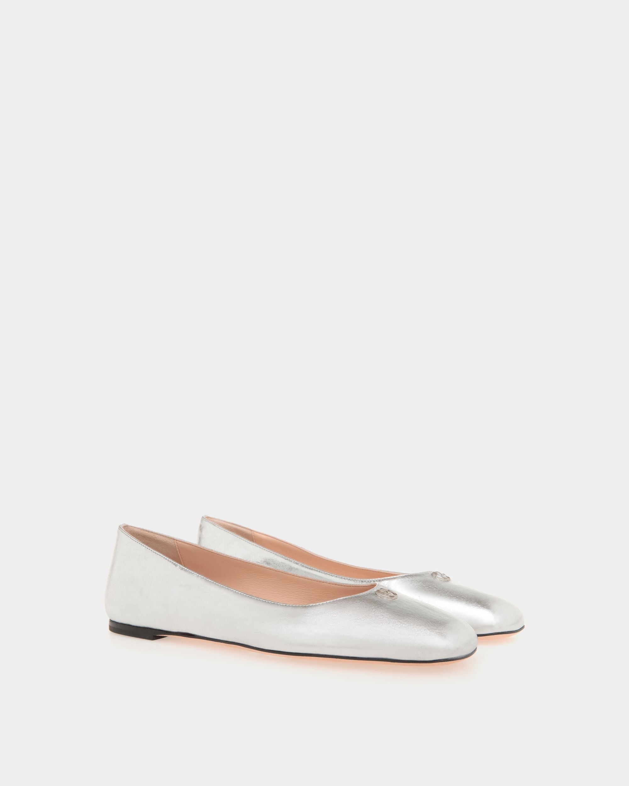 Bally Global - Ballyrina Flat in Silver Metallic Leather - Silver