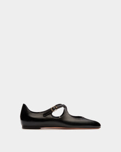 Ballyrina Flat in Black Leather