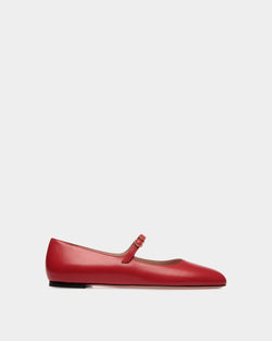 Zapato Plano Ballyrina De Piel Candy Red