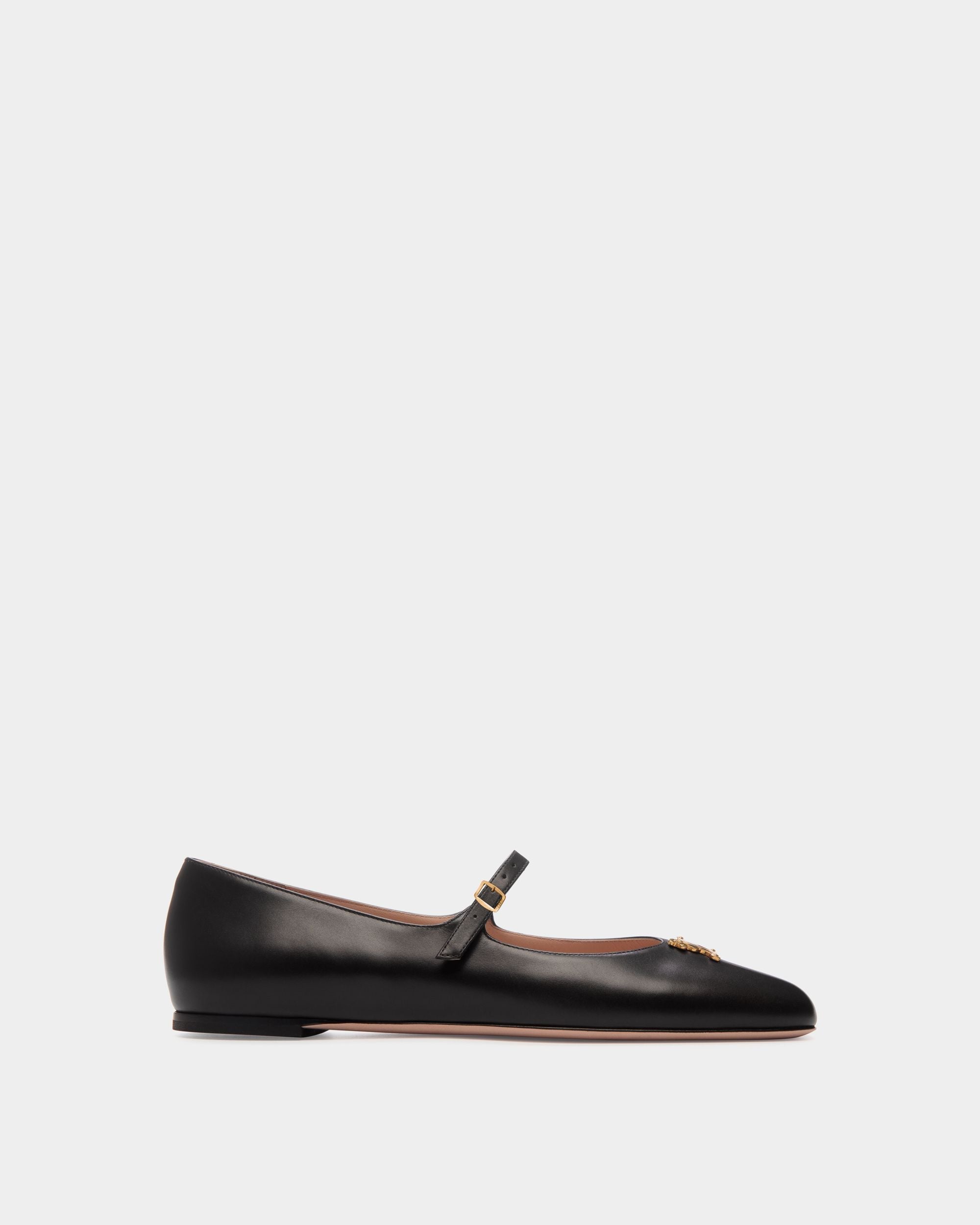 Bally Global - Zapato Plano Estilo Merceditas Ballyrina De Piel Negra - Negro