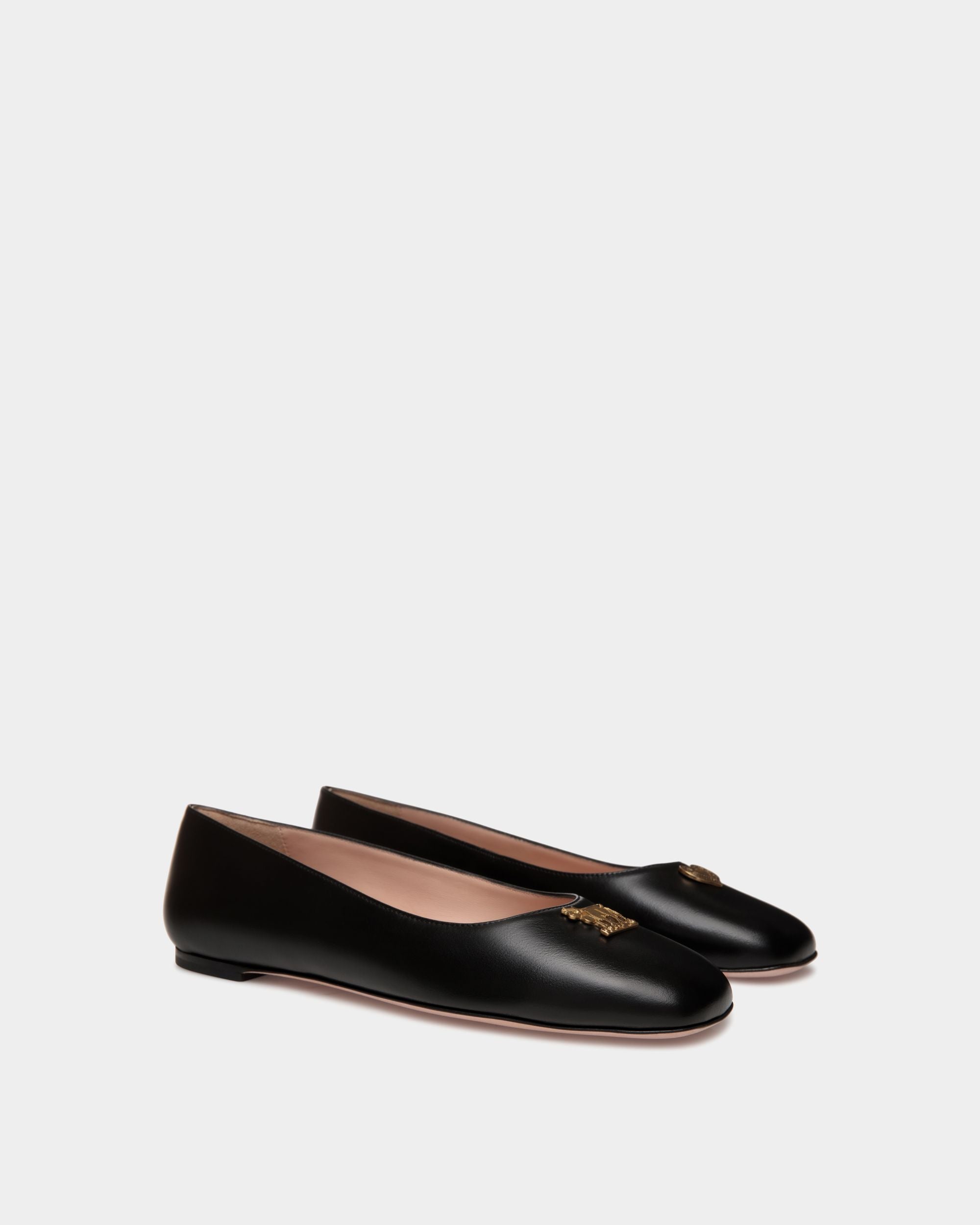Bally Global - Ballyrina Flat In Black Leather - Black