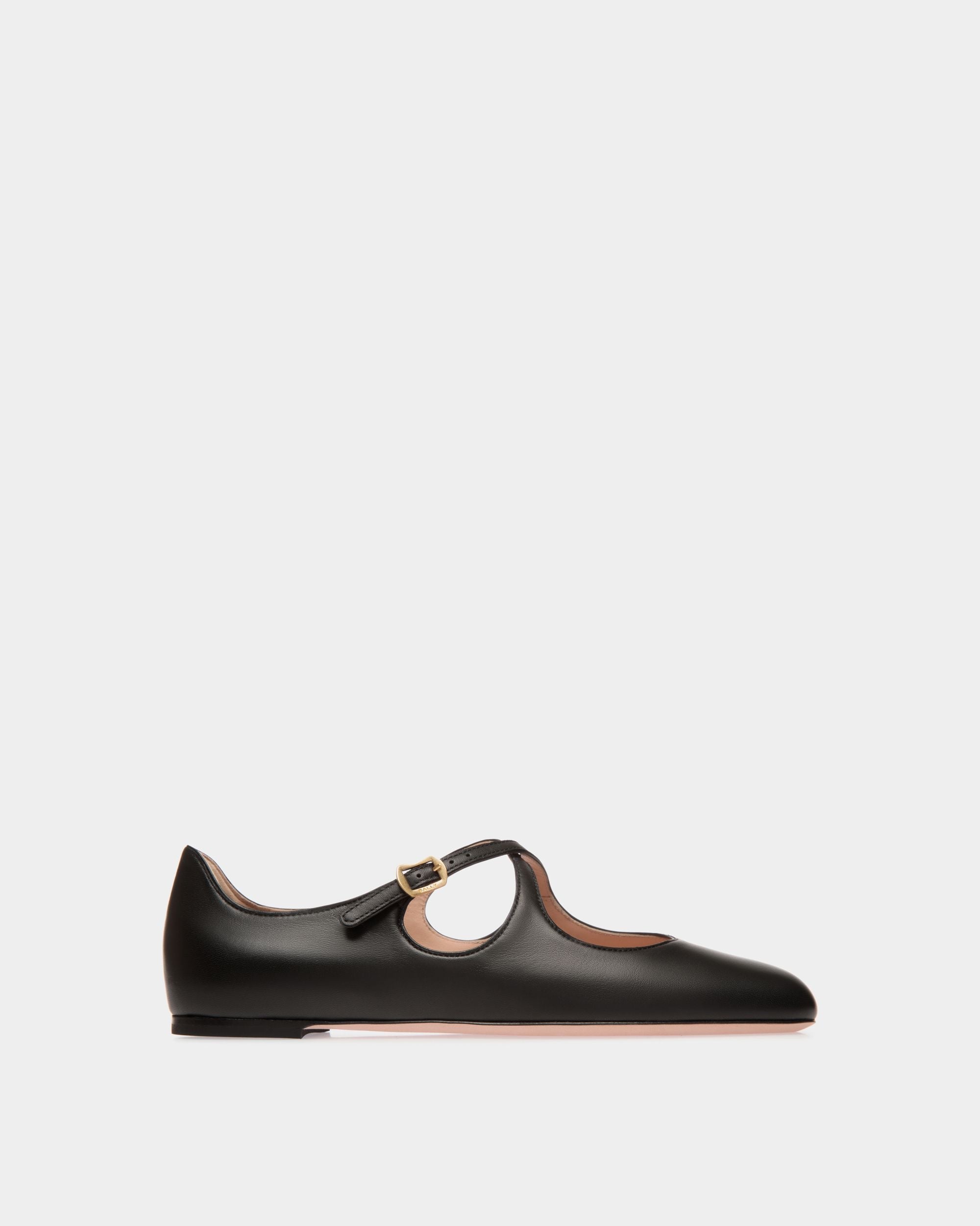 Bally Global - Ballyrina Flat in Black Leather - Black