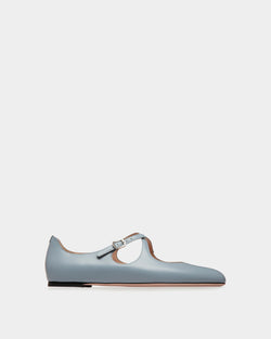 Chaussure À Talon Plat Ballyrina En Cuir Light Blue