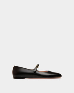 Ballyrina Flat in Black Leather