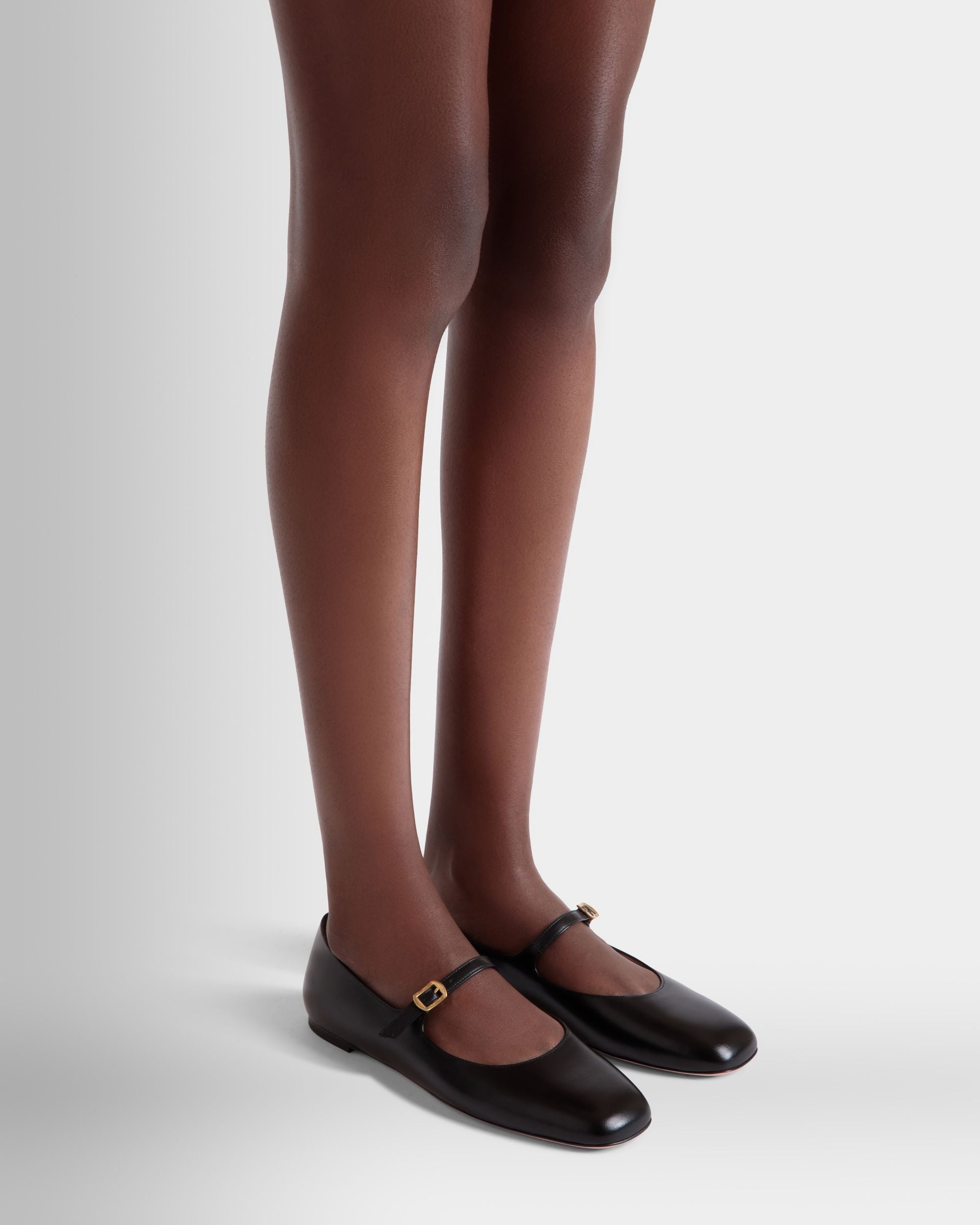 Bally Global - Ballyrina Flat in Black Leather - Black