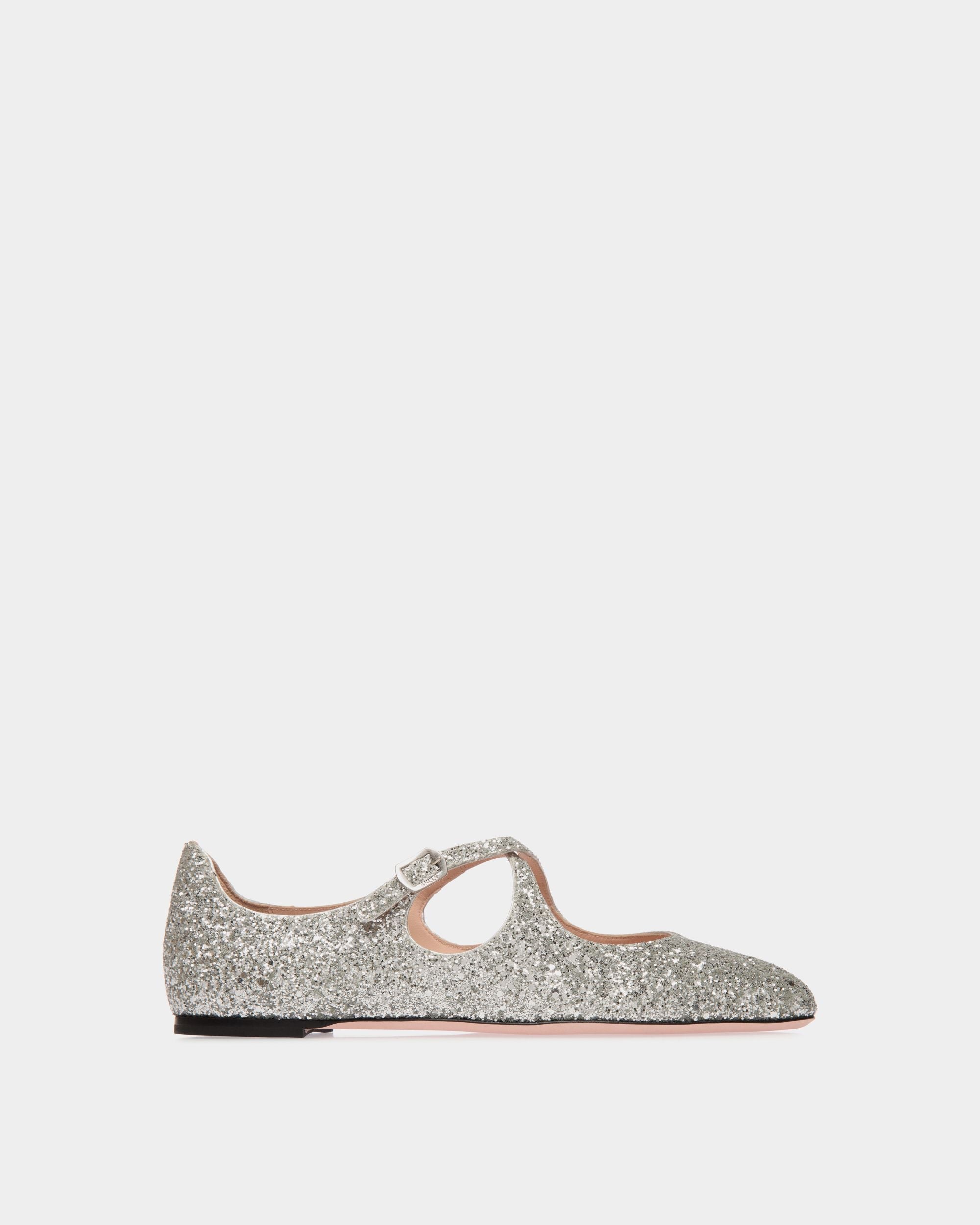 Bally Global - Zapato Plano Ballyrina Con Purpurina Plateada - Plata