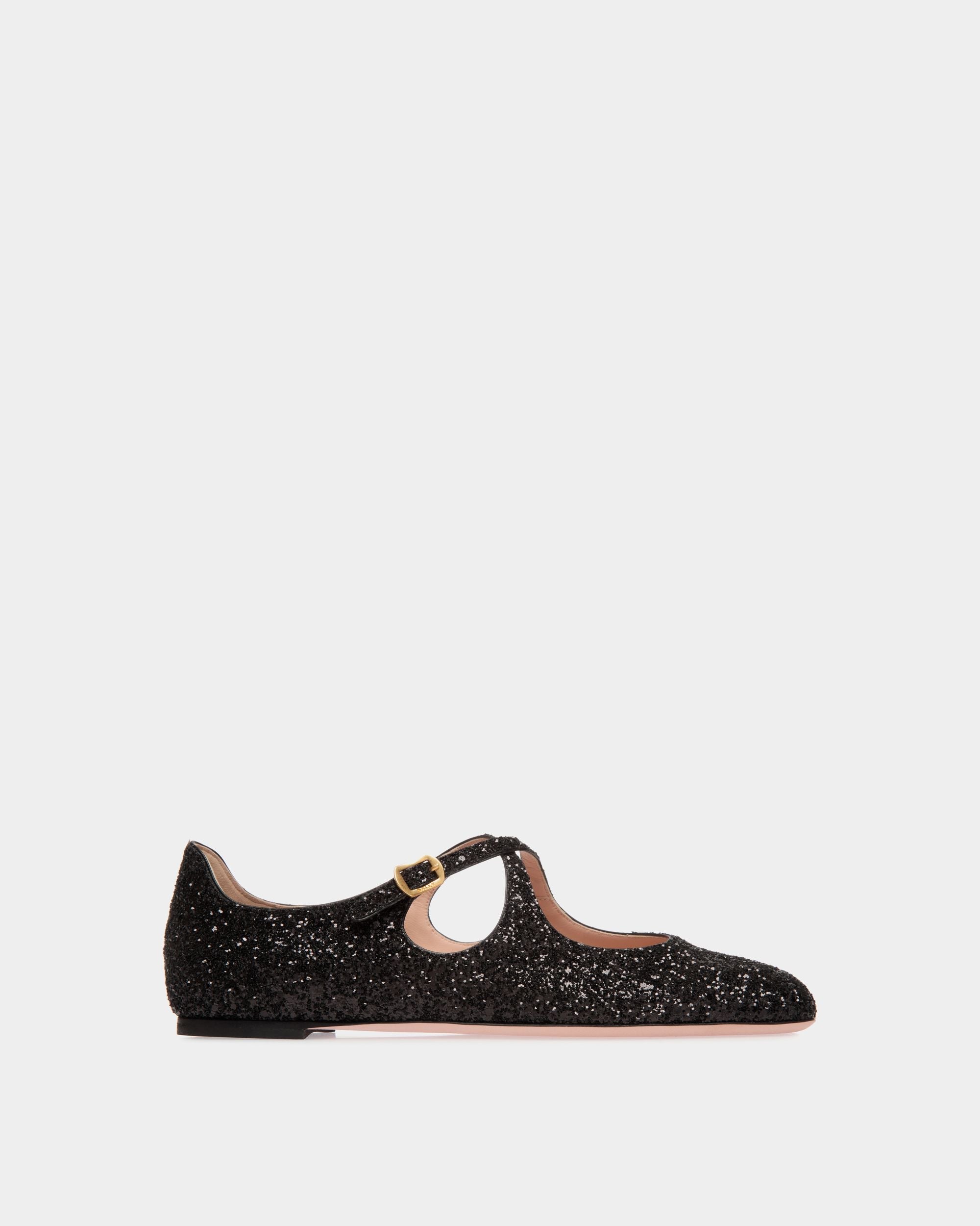 Bally Global - Ballyrina Flat in Black Glitter - Black