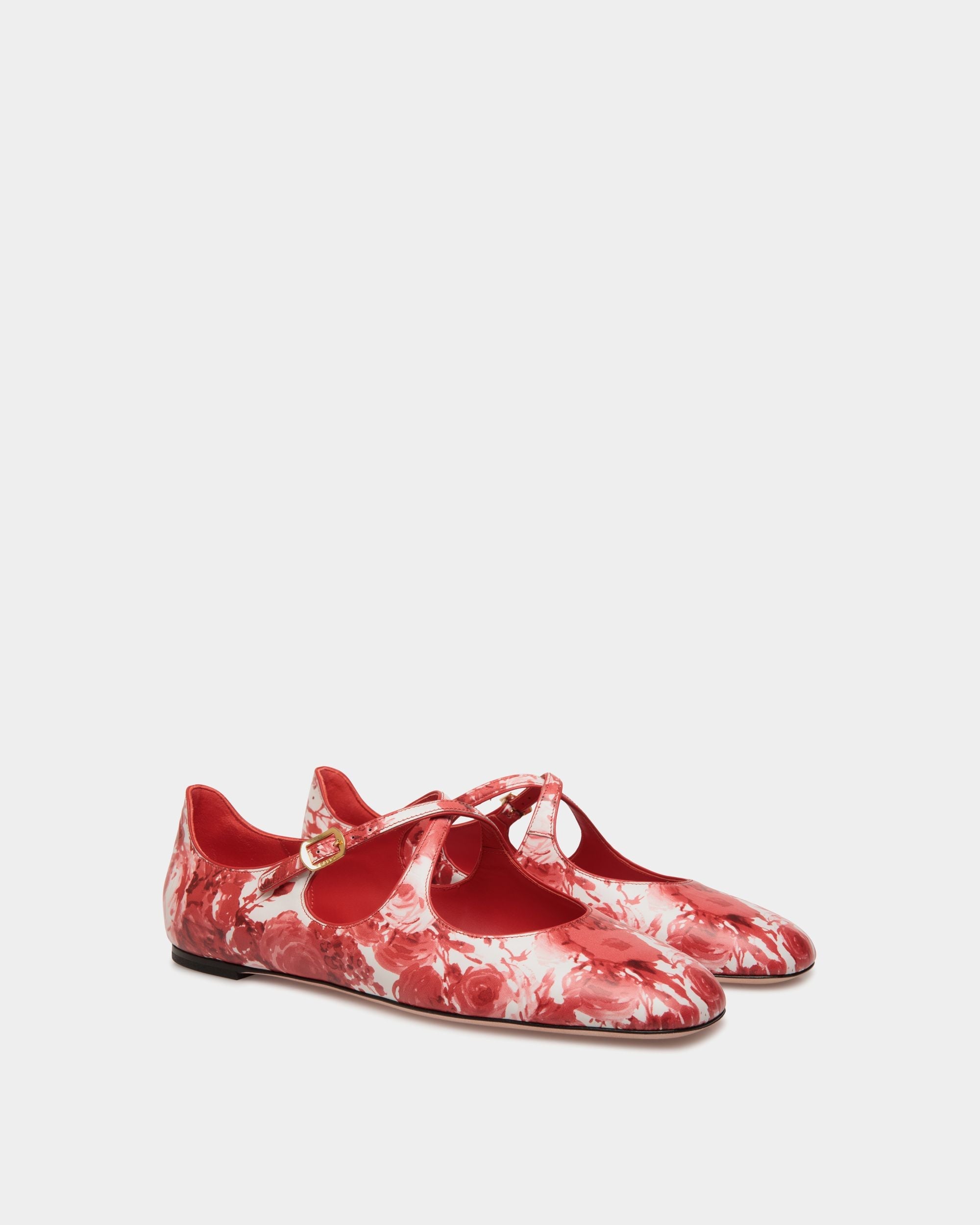 Bally Global - Ballyrina Flat in Red Leather - Red