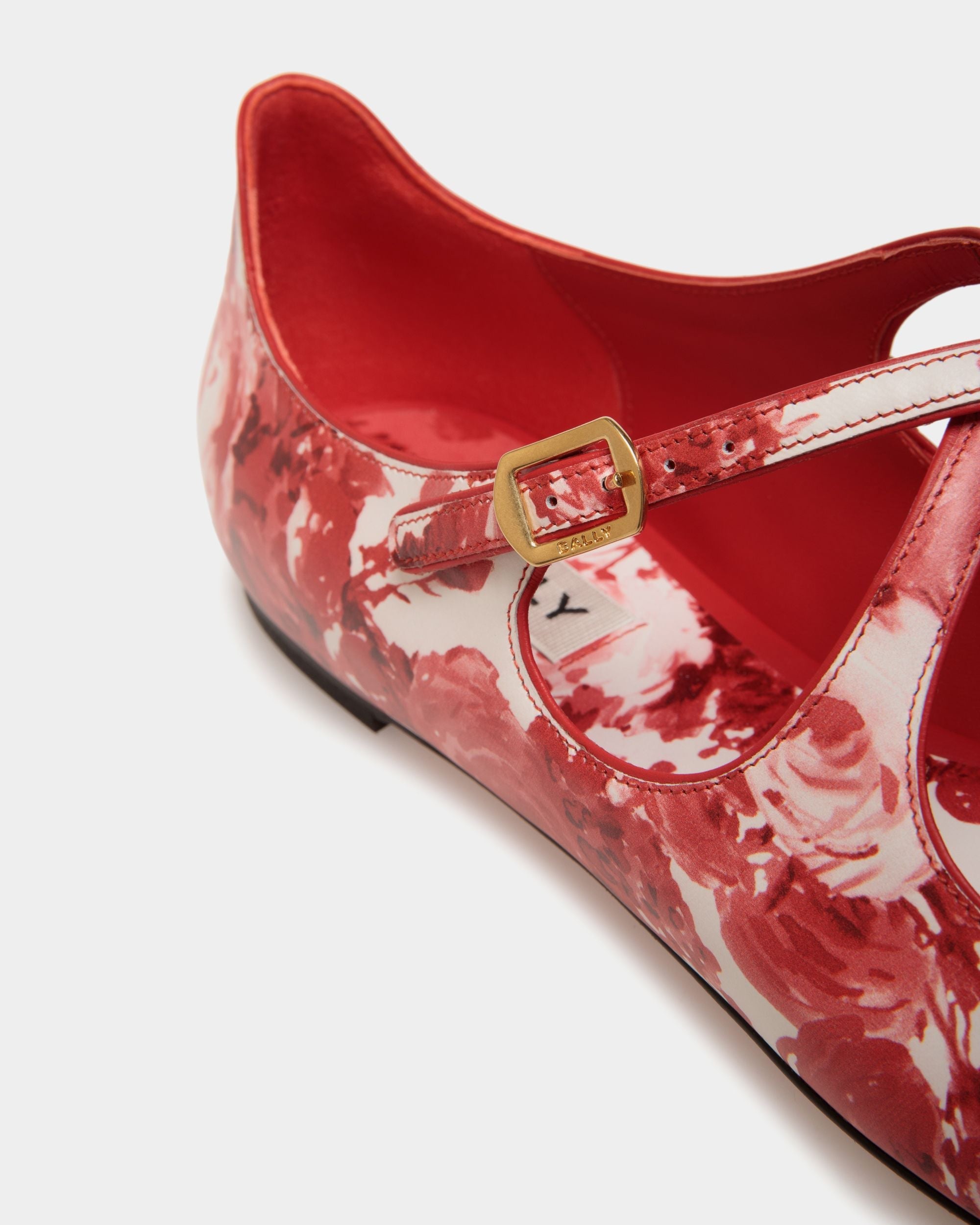 Bally Global - Ballyrina Flat in Red Leather - Red