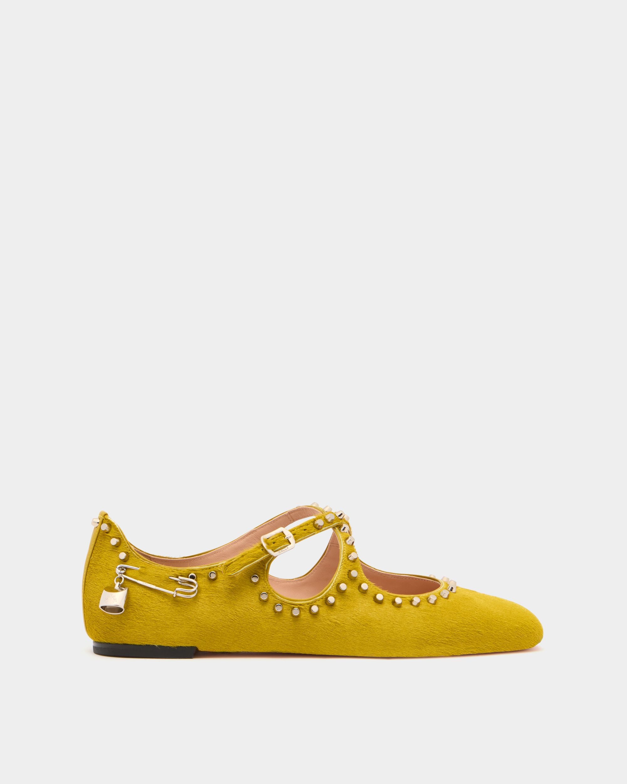Bally Global - Ballyrina Flat in Matcha Green Pony Hair - Green