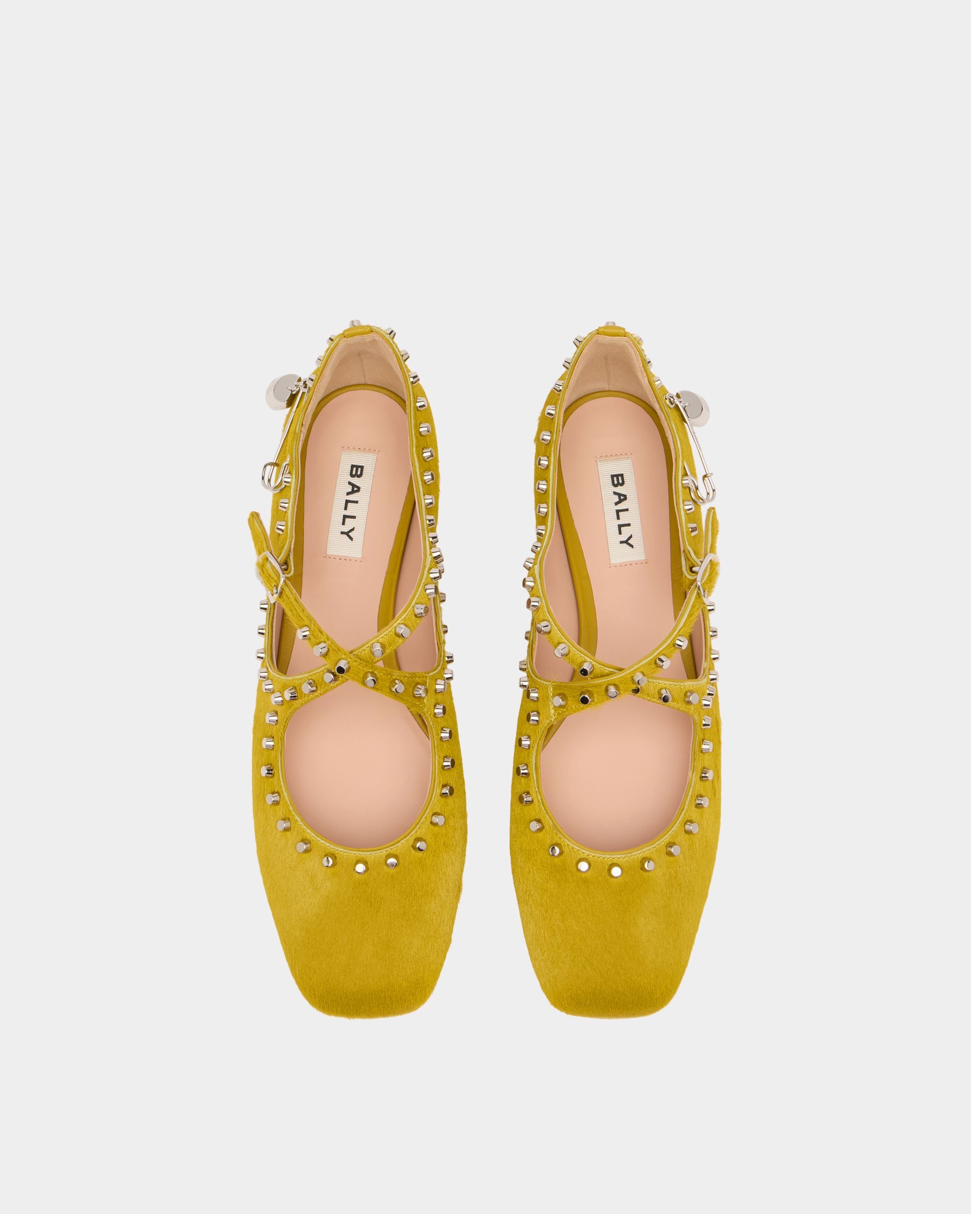 Bally Global - Ballyrina Flat in Matcha Green Pony Hair - Green