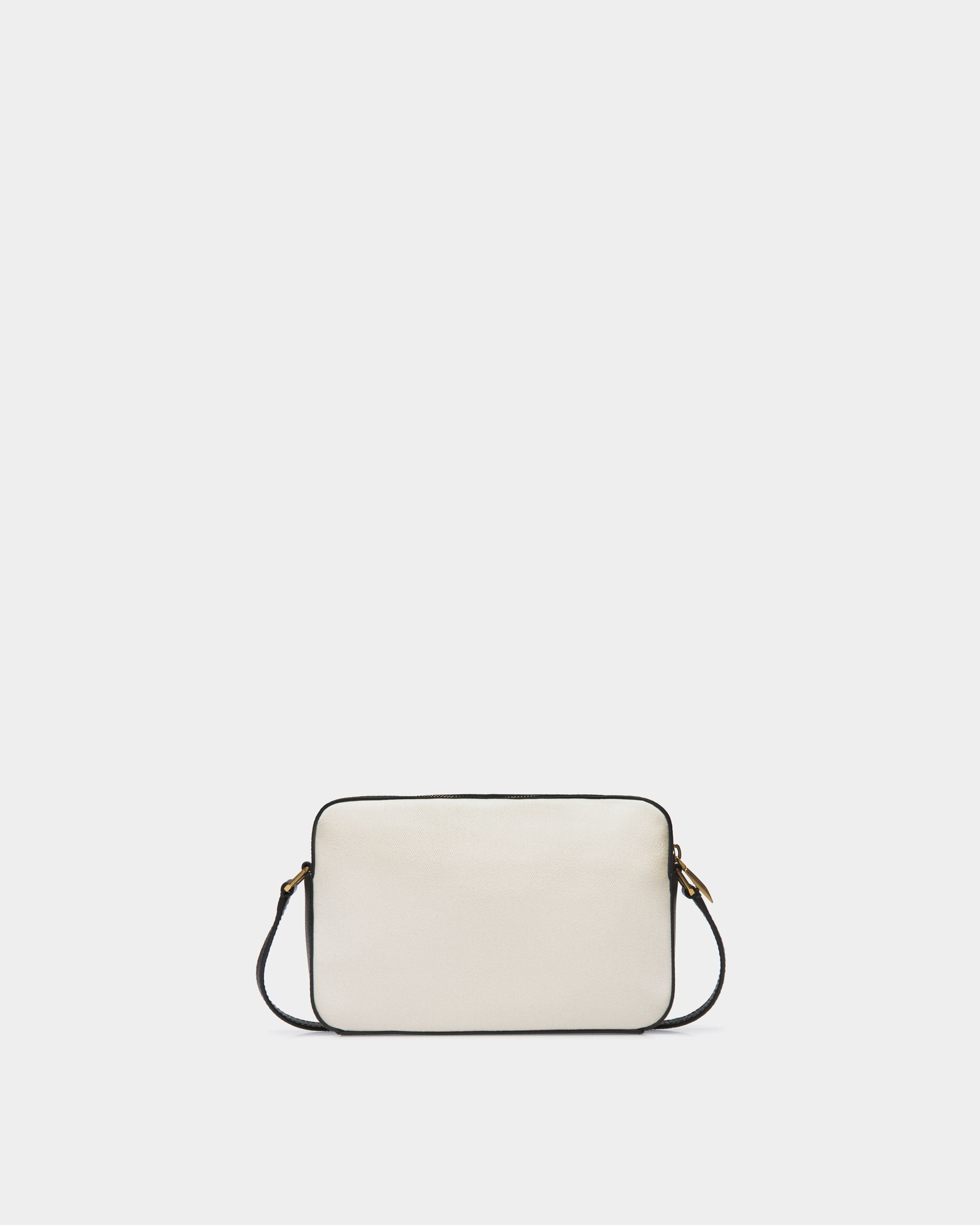 Bally Global - Bar Crossbody Bag In White Fabric And Black Leather - White