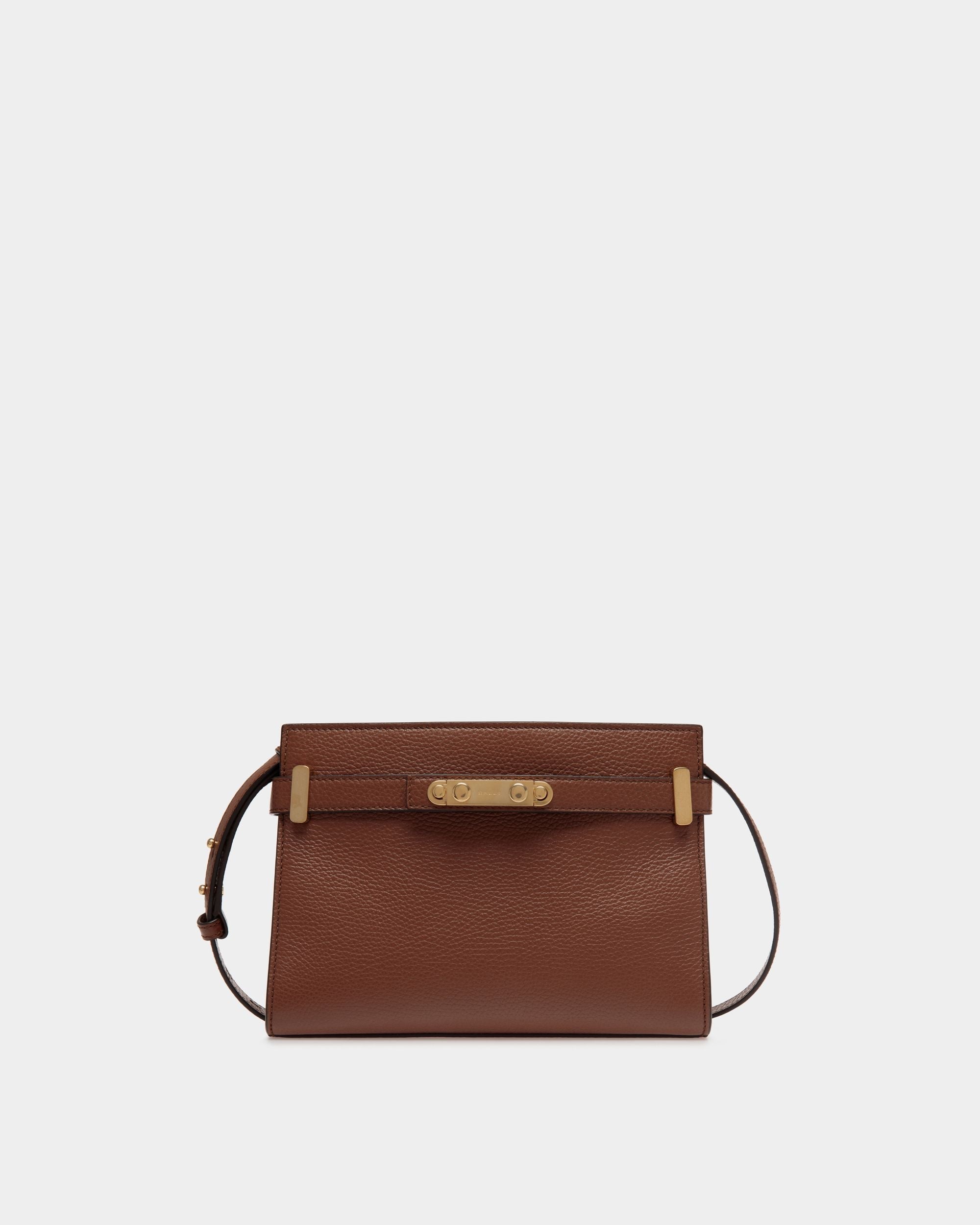 Bally Global - Carriage Crossbody Bag in Brown Grained Leather - Brown