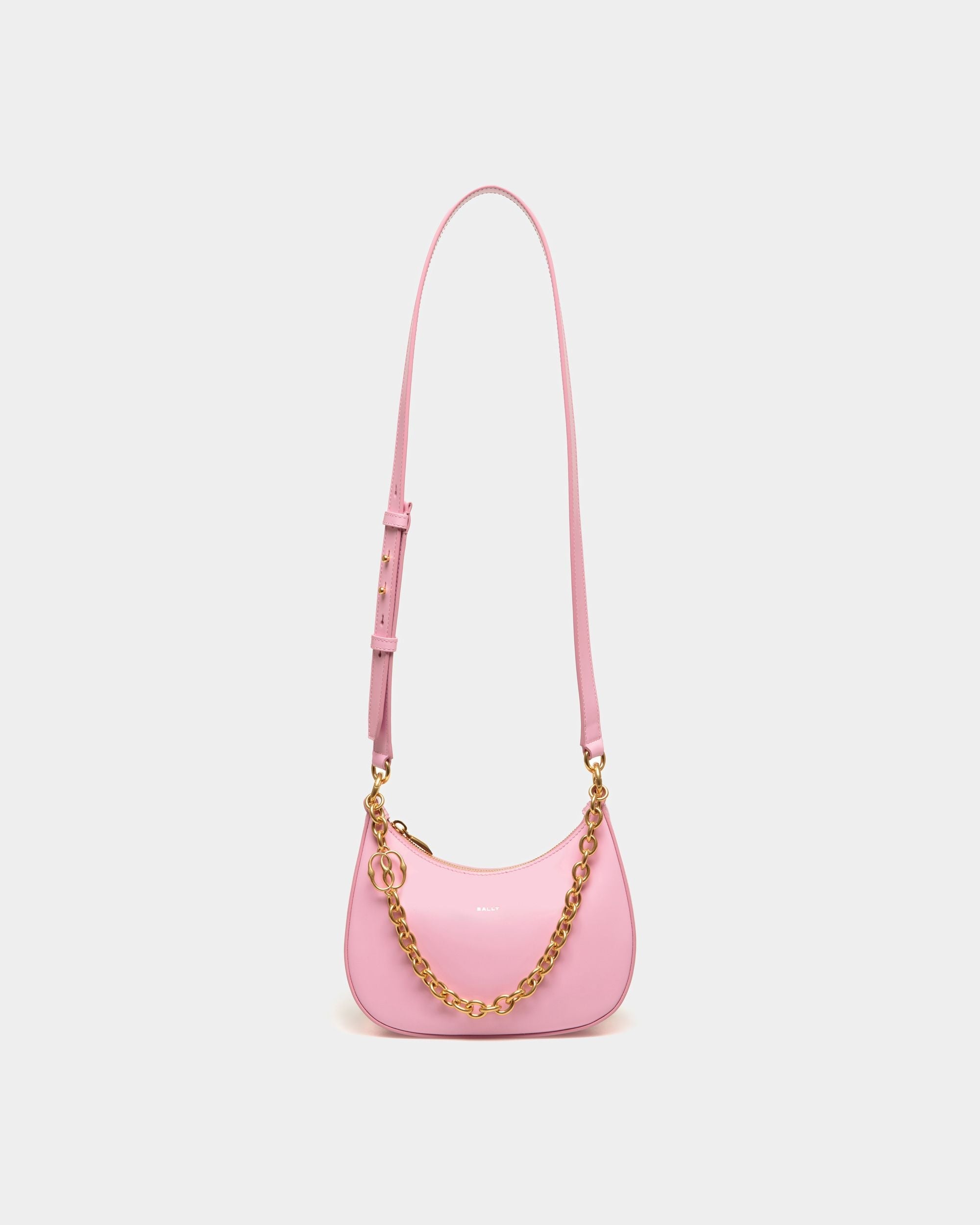Bally Global - Emblem Mini Crossbody Bag in Pink Brushed Leather - Pink