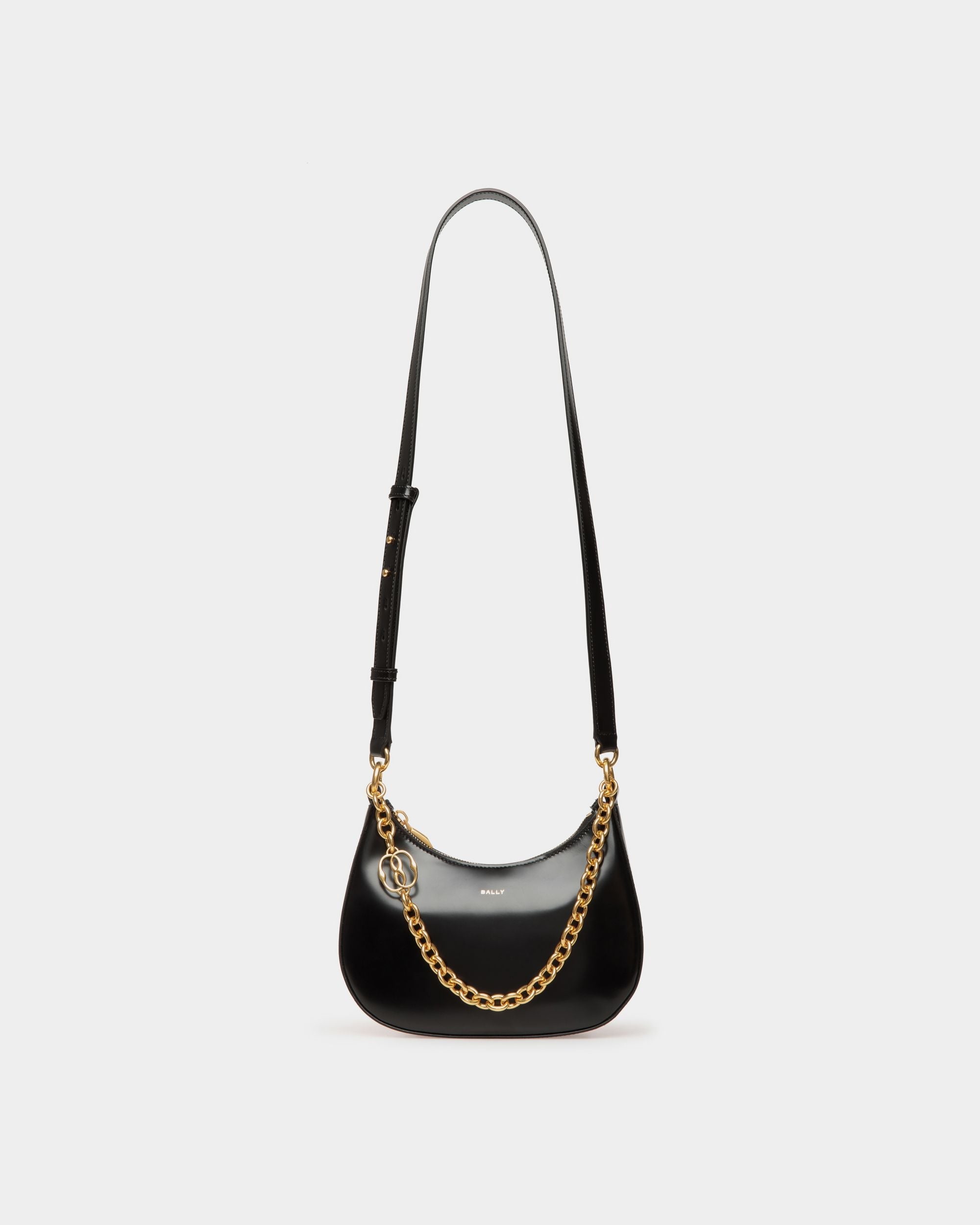 Bally Global - Emblem Mini Crossbody Bag in Black Brushed Leather - Black