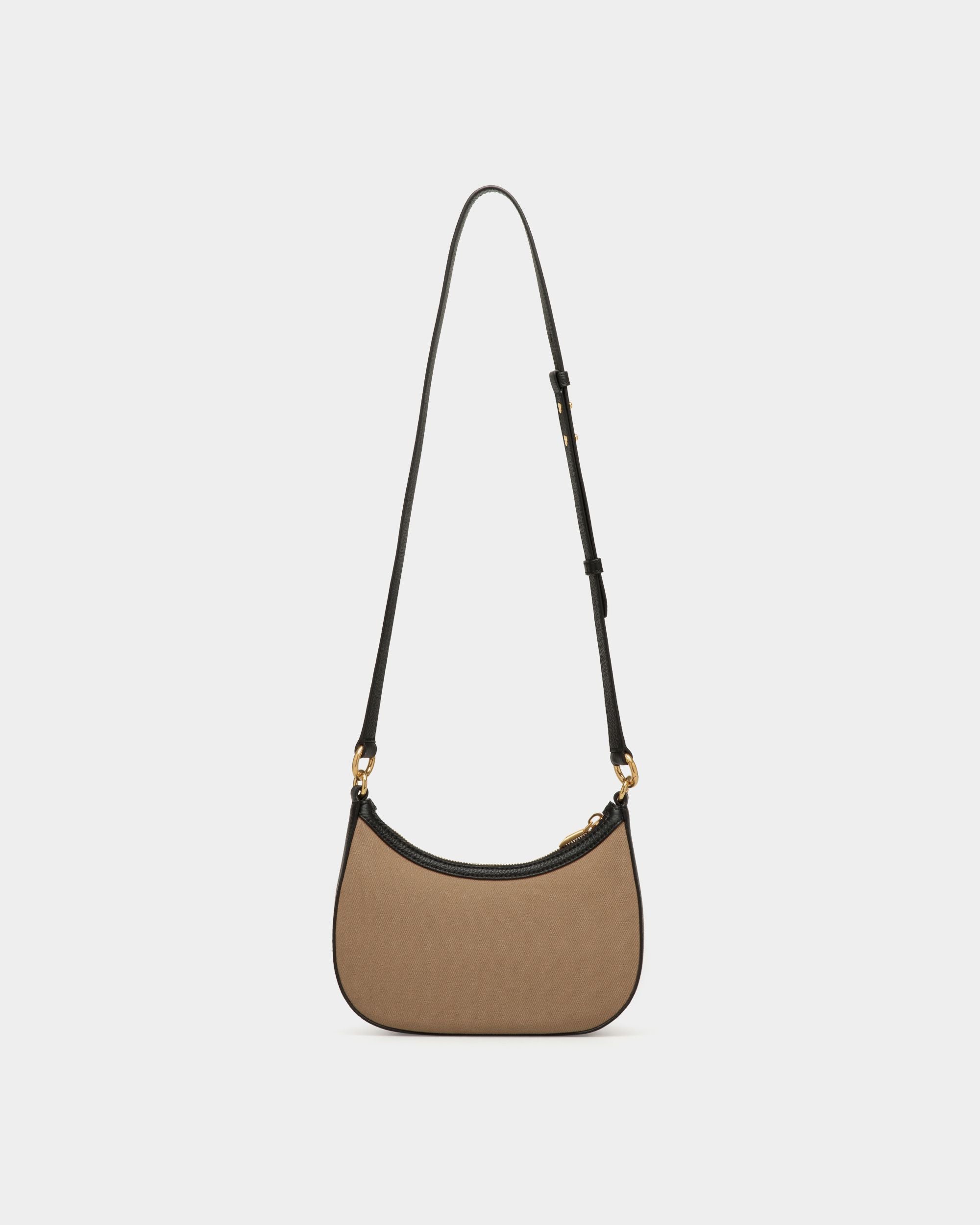 Bally Global - Bar Mini Crossbody Bag In Beige And Black Canvas And Leather - Beige