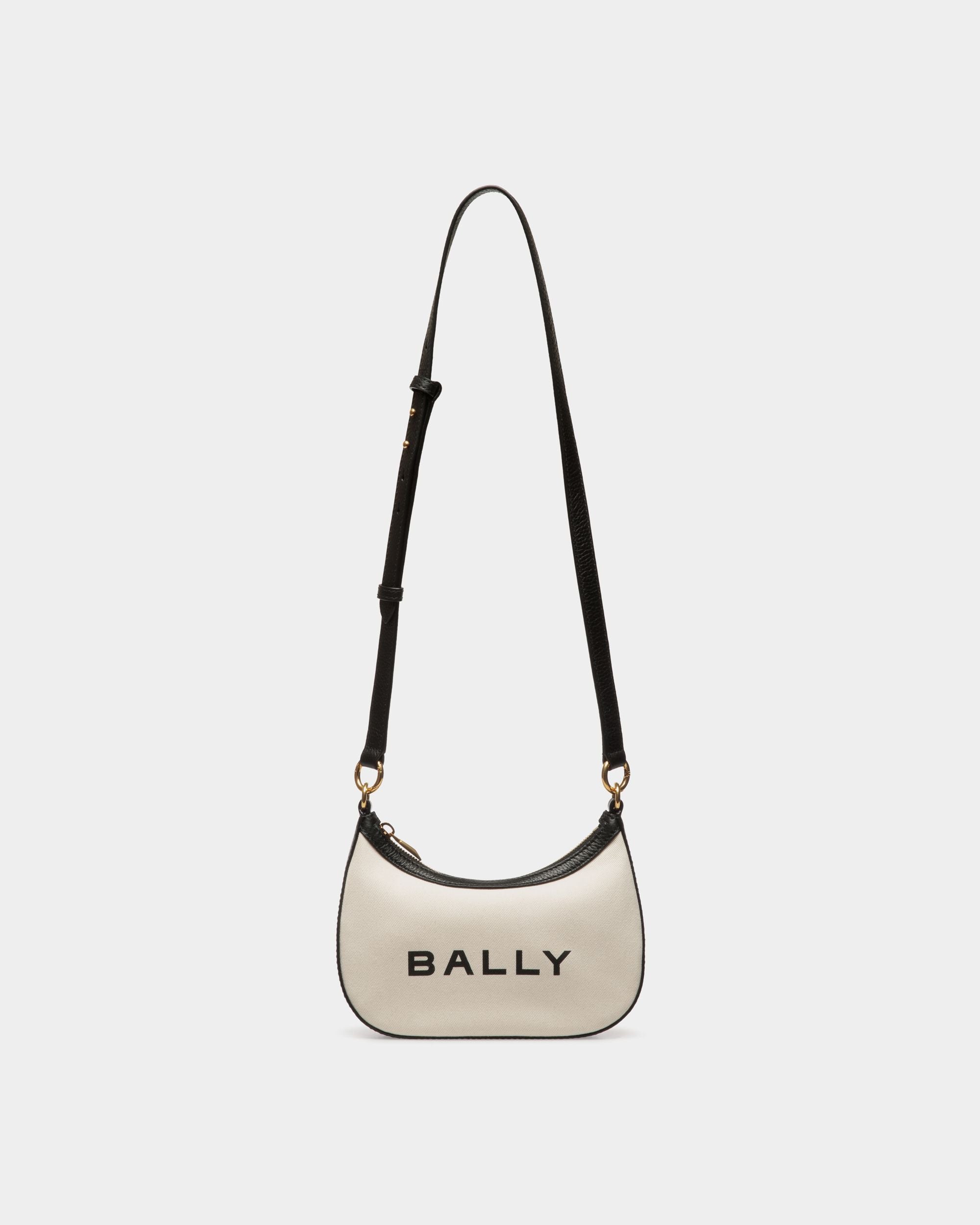Bally Global - Bar Mini Crossbody Bag In White Canvas And Black Leather - White
