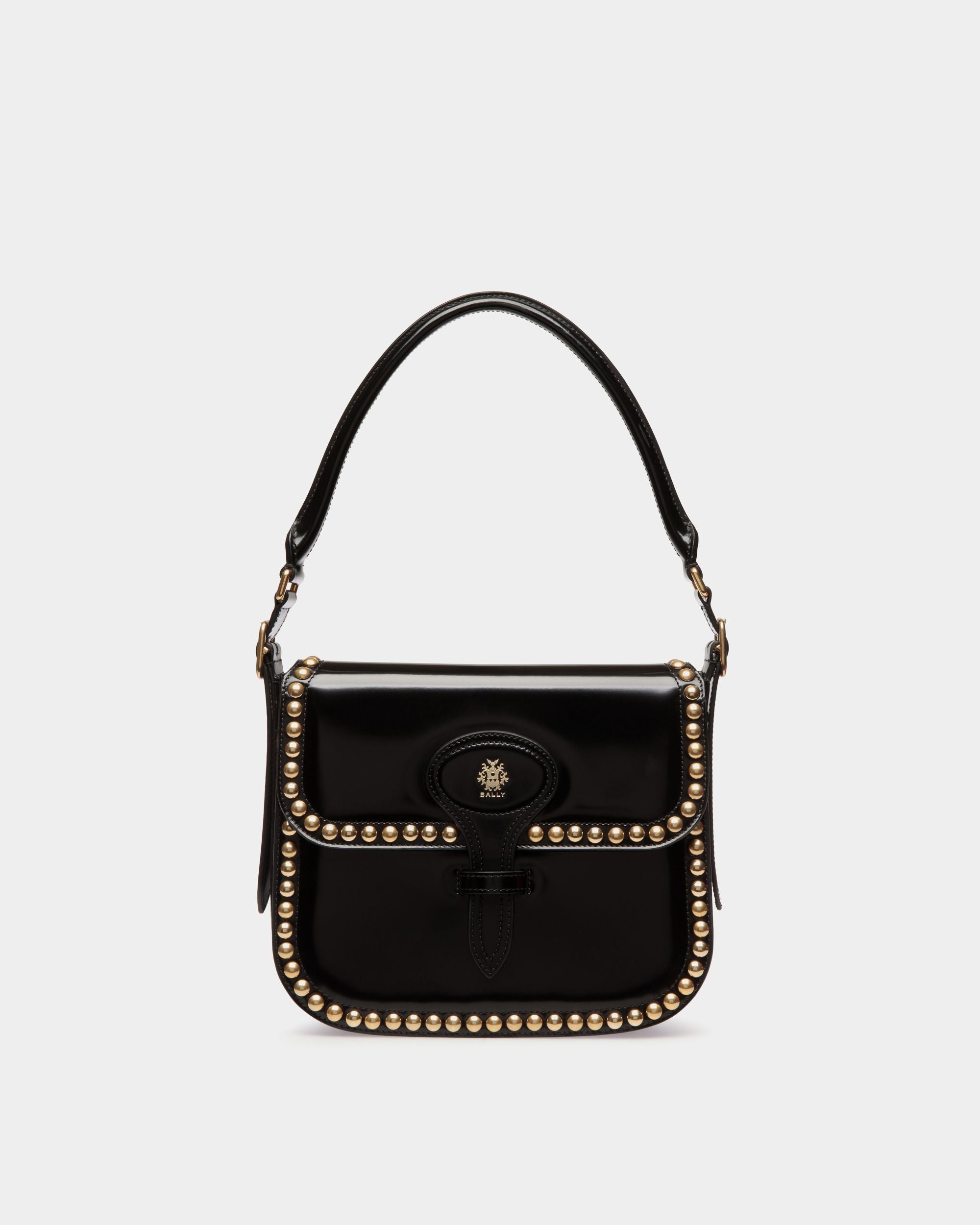 Bally Global - Bolso Bandolera Beckett De Piel Negra Con Tachuelas - Negro