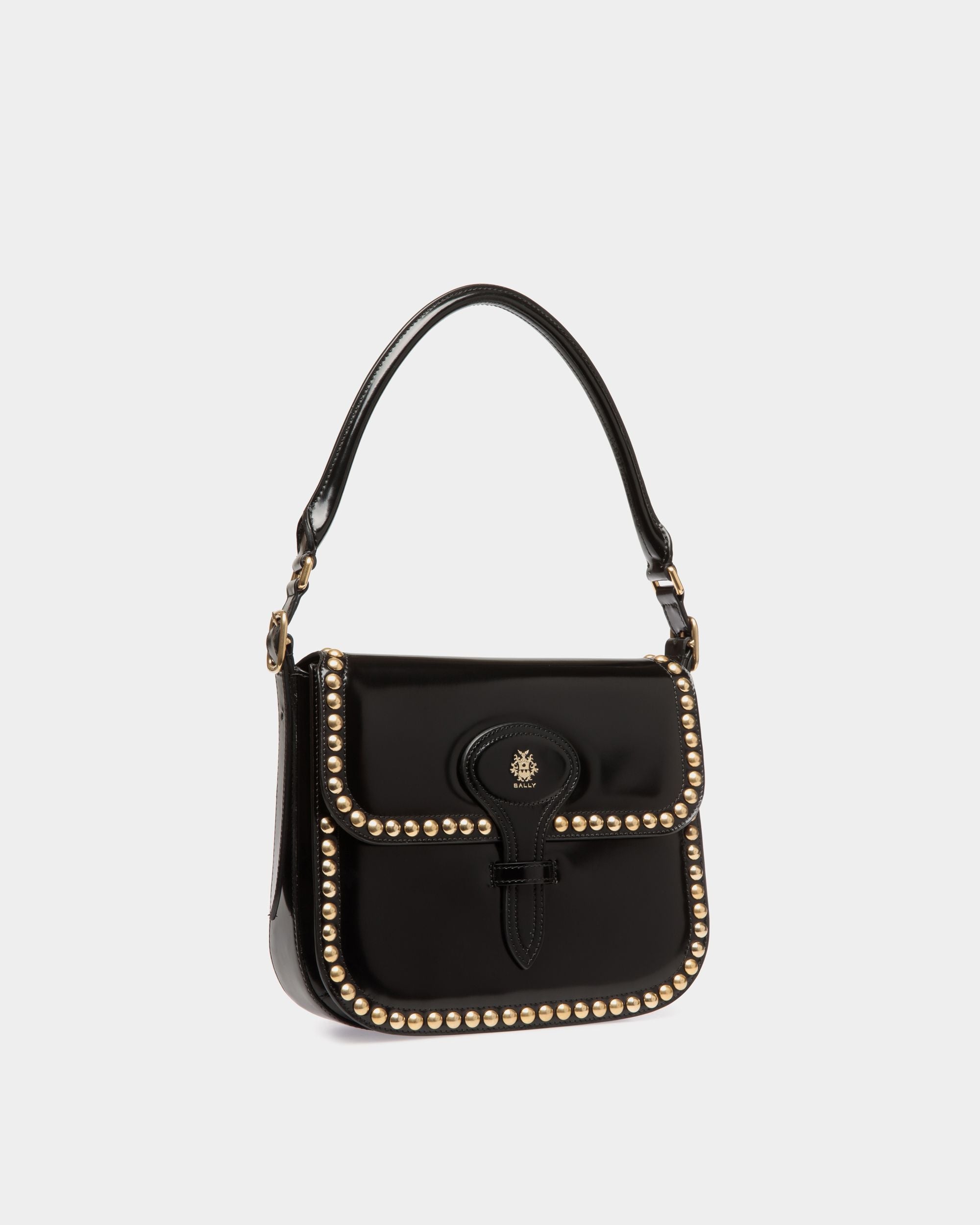 Bally Global - Beckett Crossbody Bag in Black Leather With Studs - Black