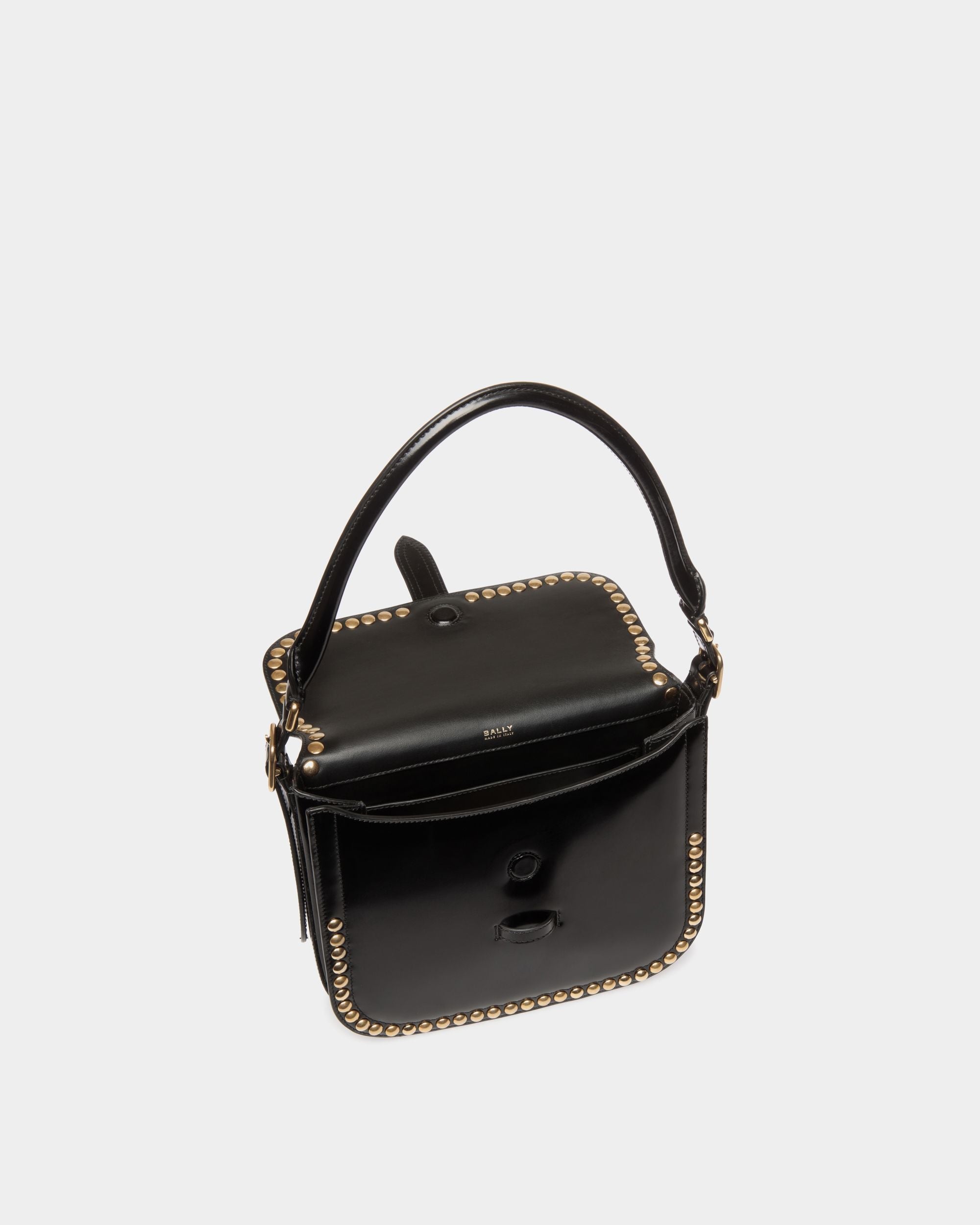 Bally Global - Beckett Crossbody Bag in Black Leather With Studs - Black
