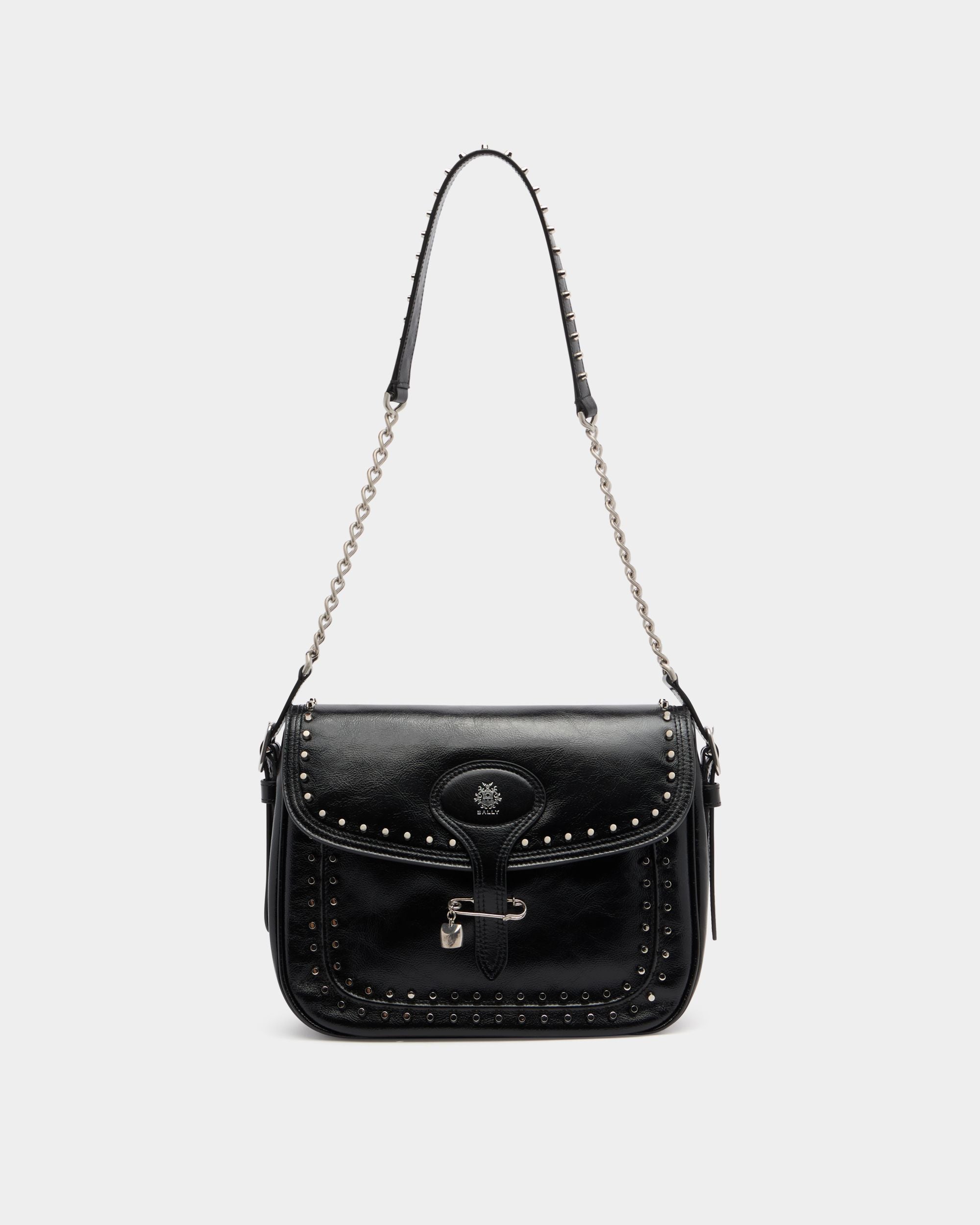 Bally Global - Beckett Soft Crossbody Bag in Black Leather With a Bally Pin and Studs - Black