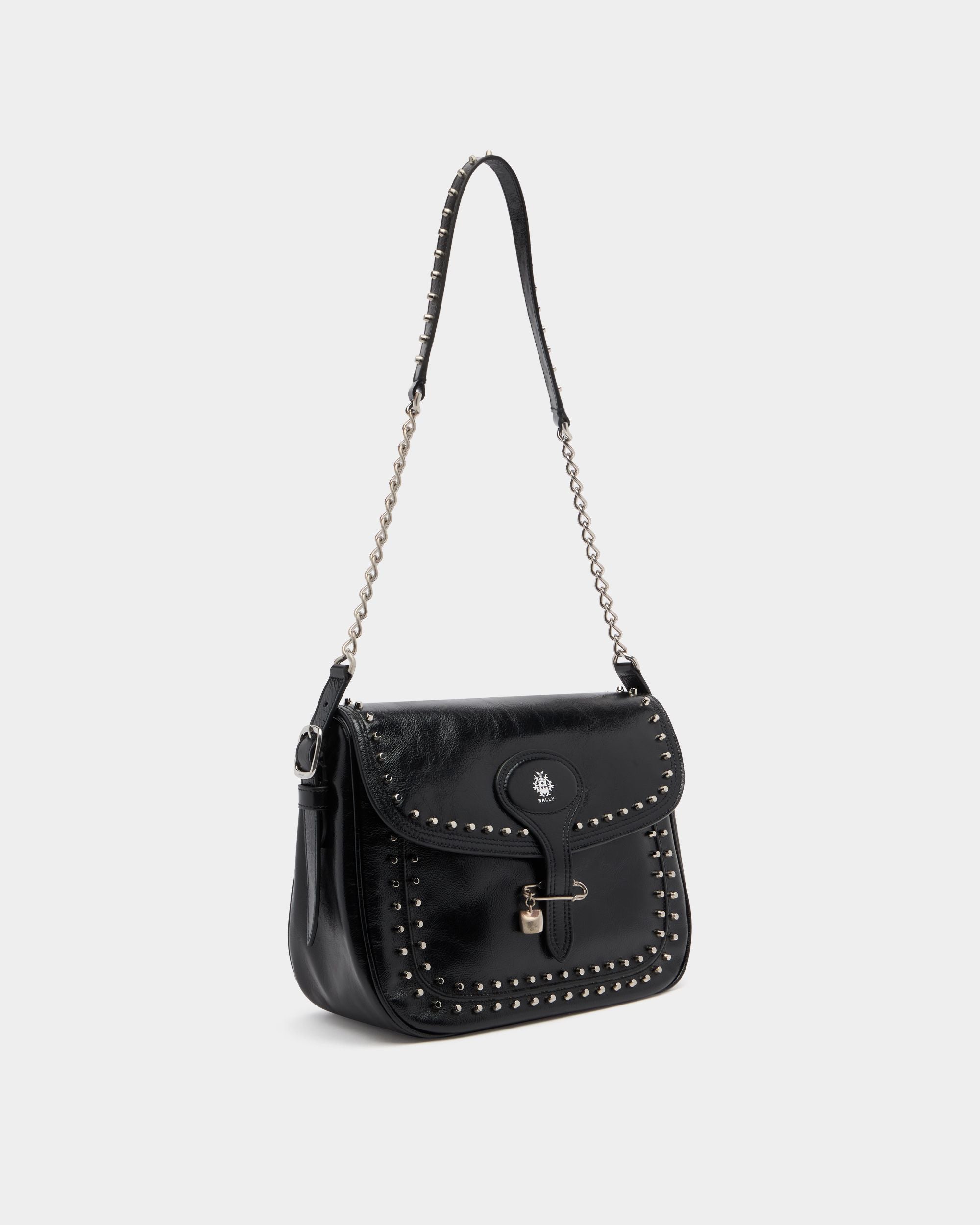 Bally Global - Beckett Soft Crossbody Bag in Black Leather With a Bally Pin and Studs - Black