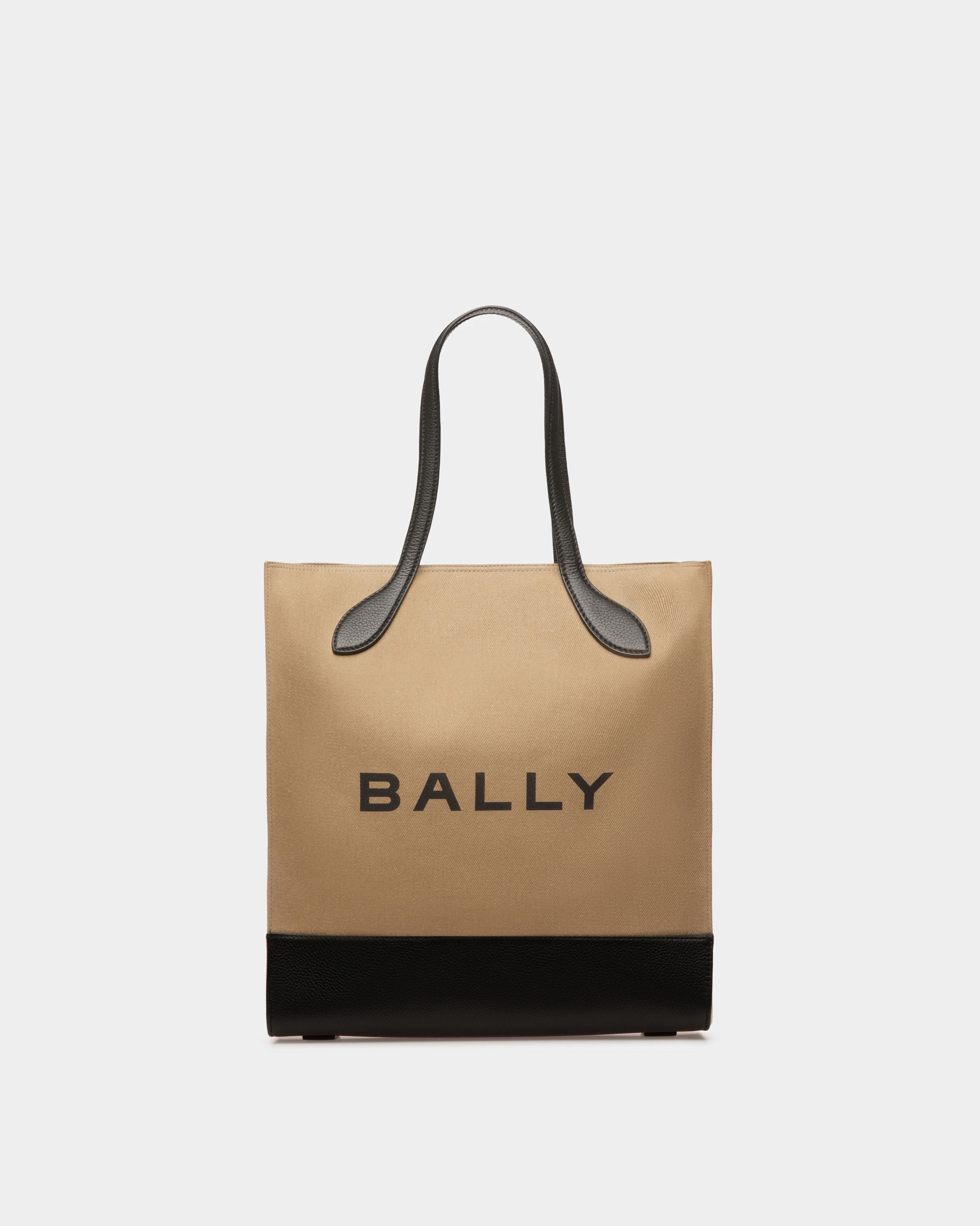 Bally Global - Bar Tote Bag In Sand And Black Fabric - Beige