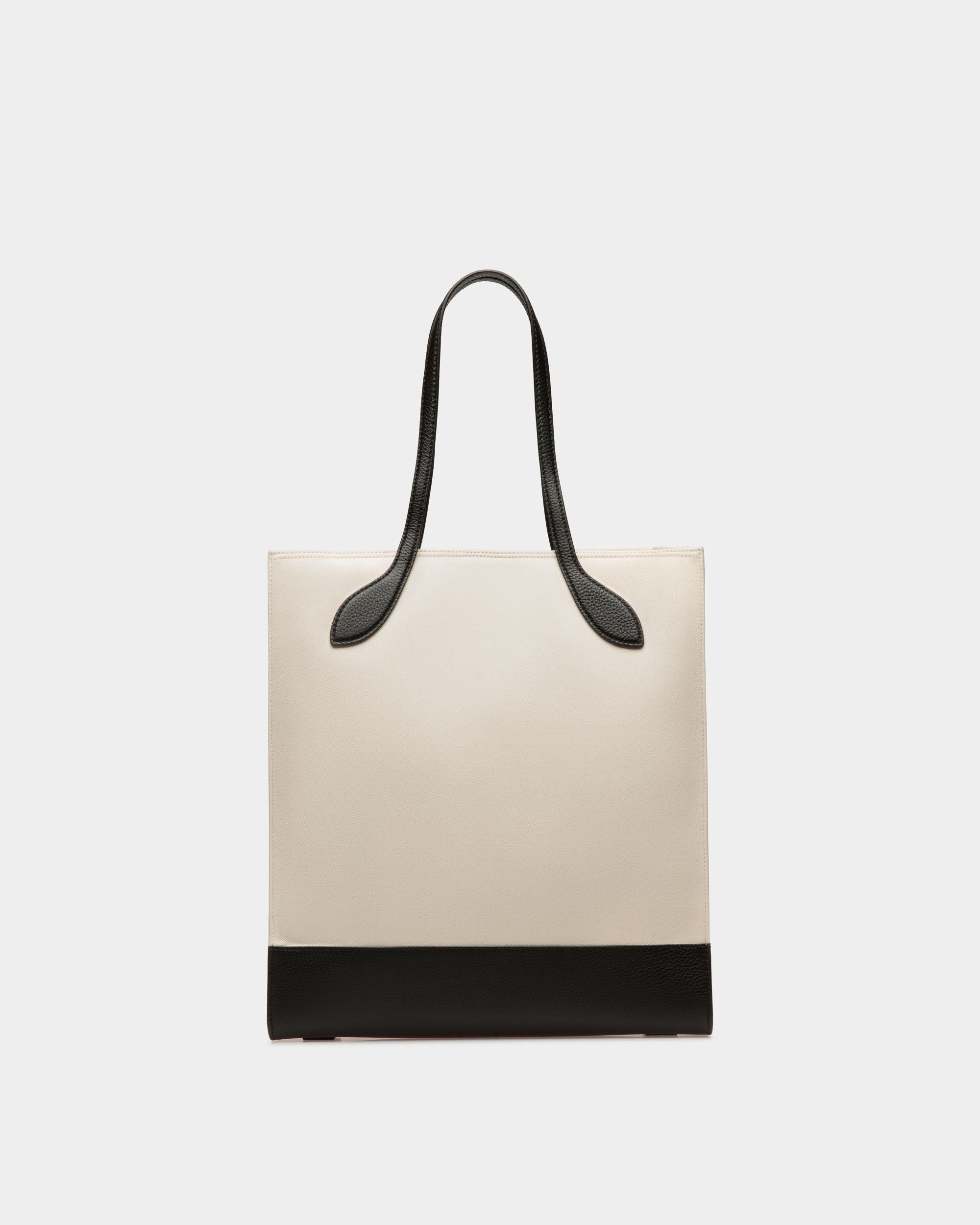 Bally Global - Bar Tote Bag In Natural And Black Fabric - Beige