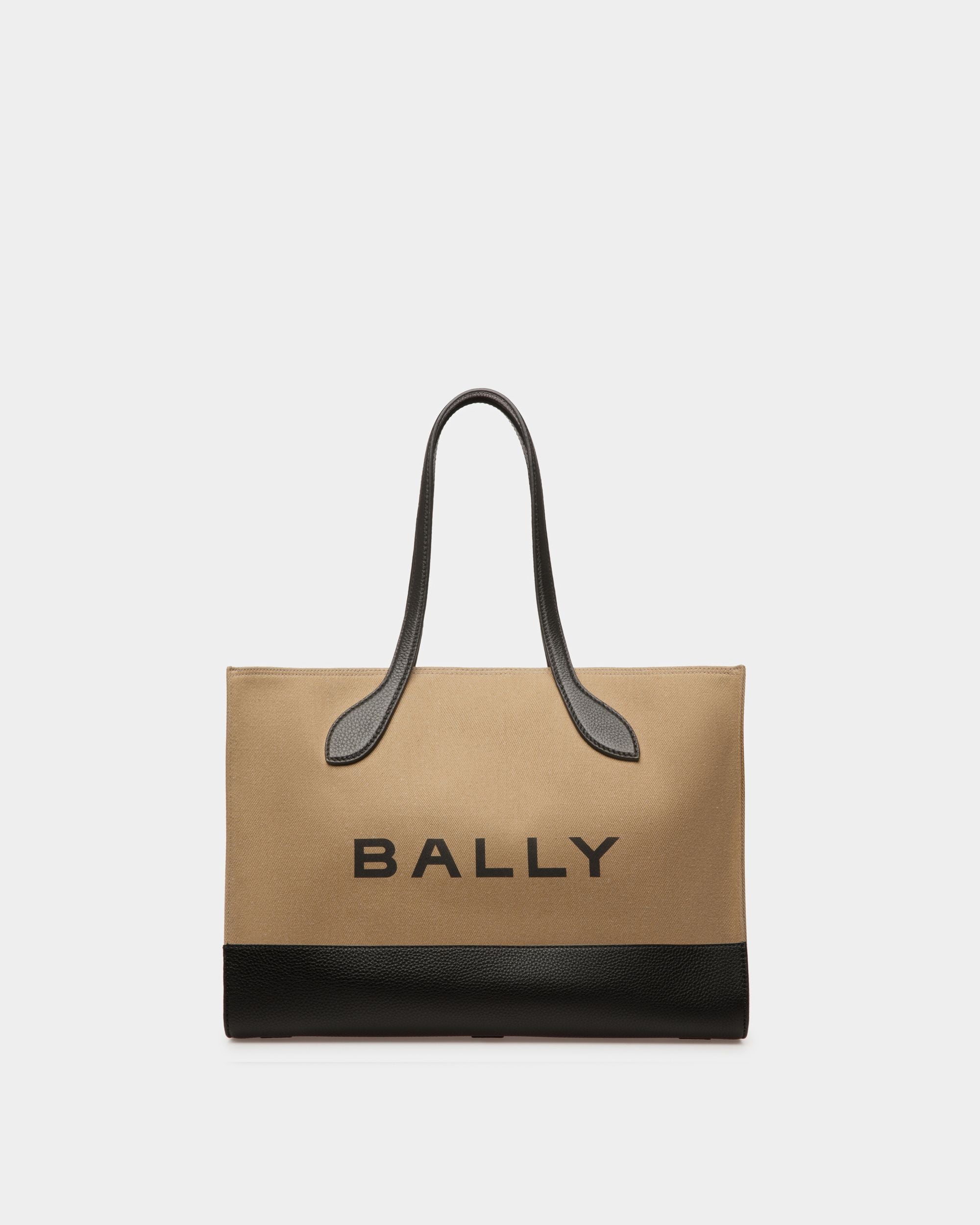 Bally Global - Bar Tote Bag In Sand And Black Fabric - Beige