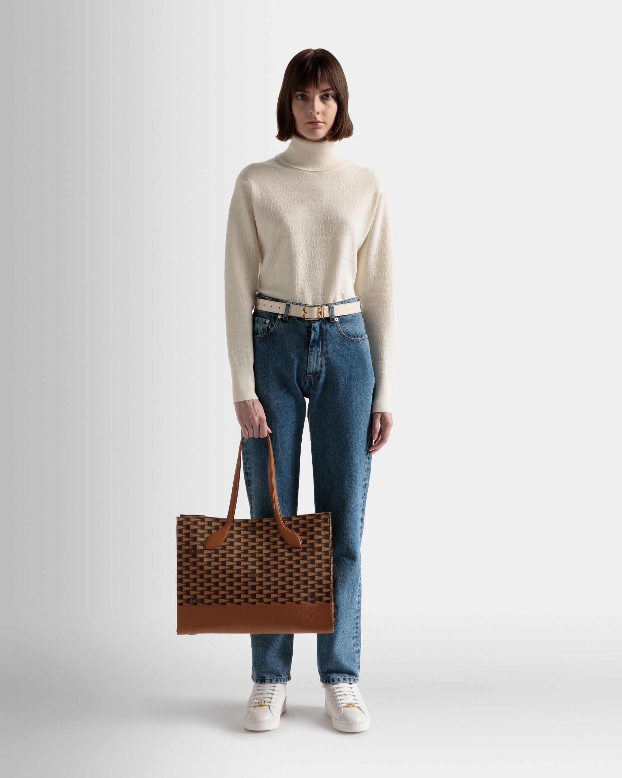 Bally Global - Pennant Tote Bag In Desert TPU - Marrón