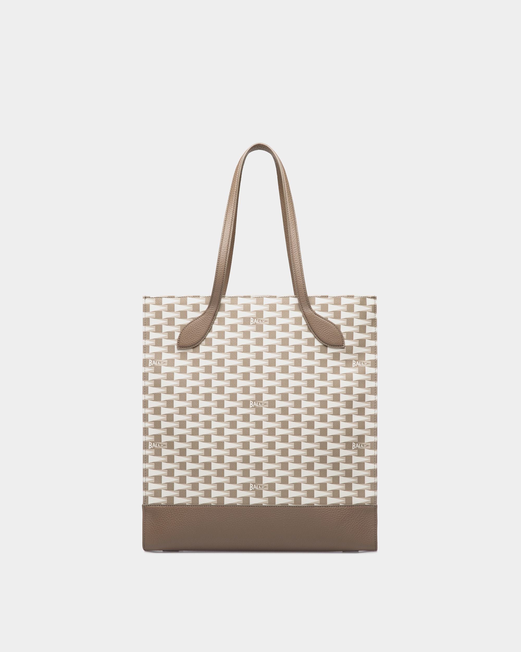 Bally Global - Sac Cabas Keep On En TPU Imprimé Pennant Taupe - Beige
