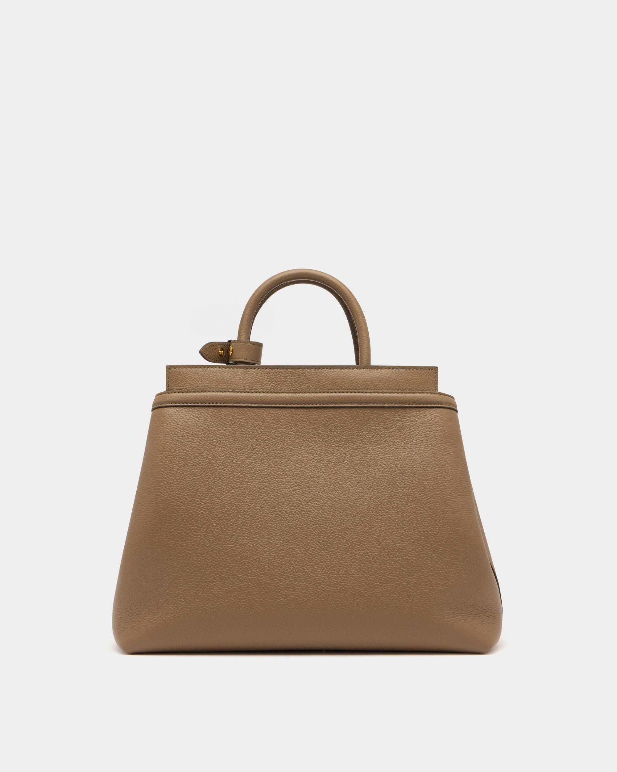 Bally Global - Deco Tote Bag in Taupe Grained Leather - Brown