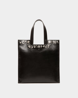Sac Cabas Easy Bally En Cuir Noir Avec Clous